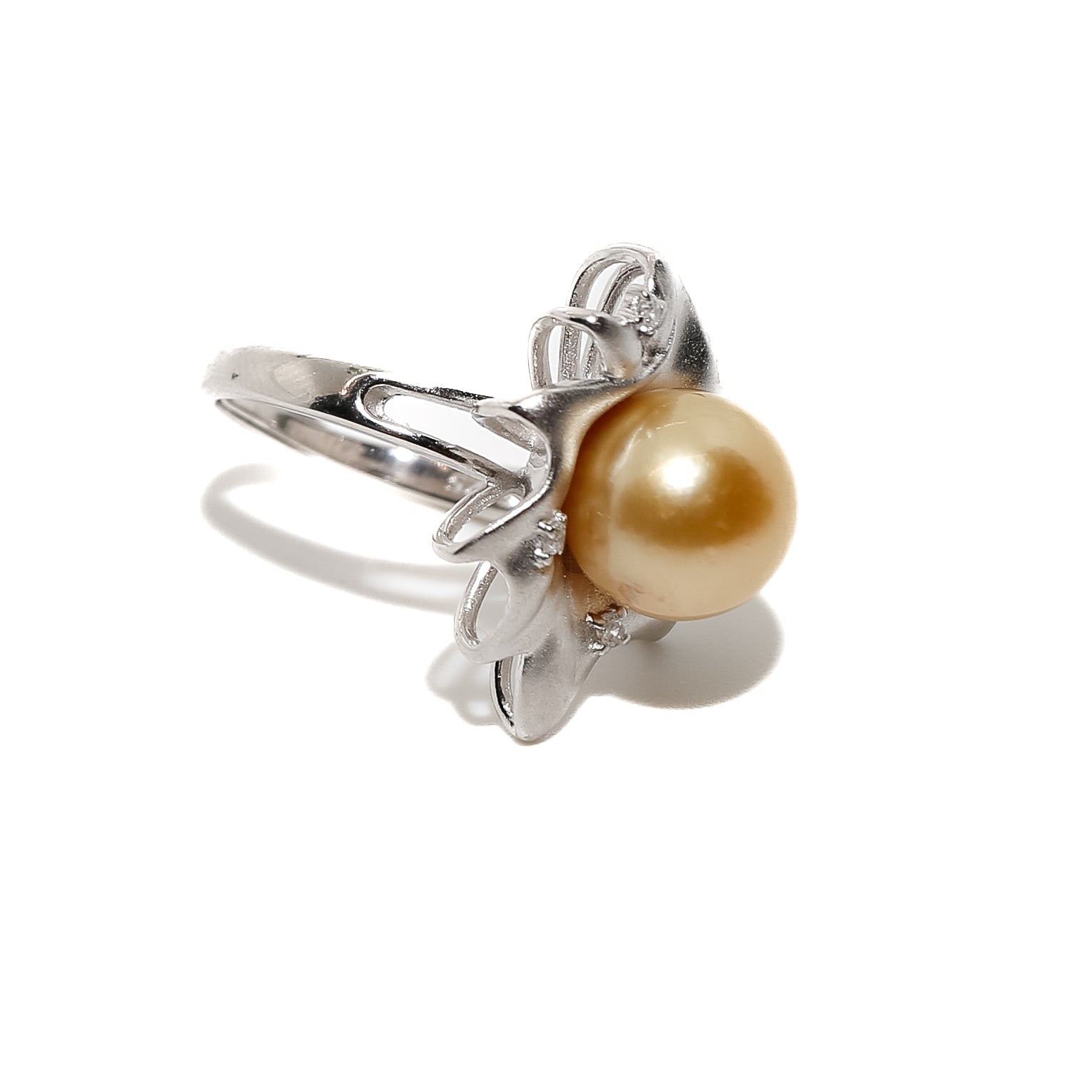 14K Gold South Sea Pearl Ring for Women - Elegant Sterling Silver Jewelry for Weddings, Parties & Special Occasions