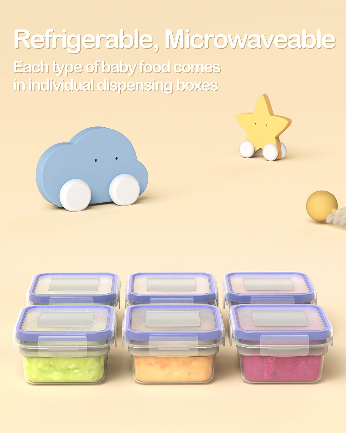 HEYVALUE 13-in-1 Baby Food Maker & Processor Set - Steam, Blend & Puree Fruits, Vegetables & Meat - Includes Baby Food Containers, Freezer Trays, Silicone Spoons & Spatula (Dark Blue) - Perfect for Homemade Baby Purees & Toddler Meals