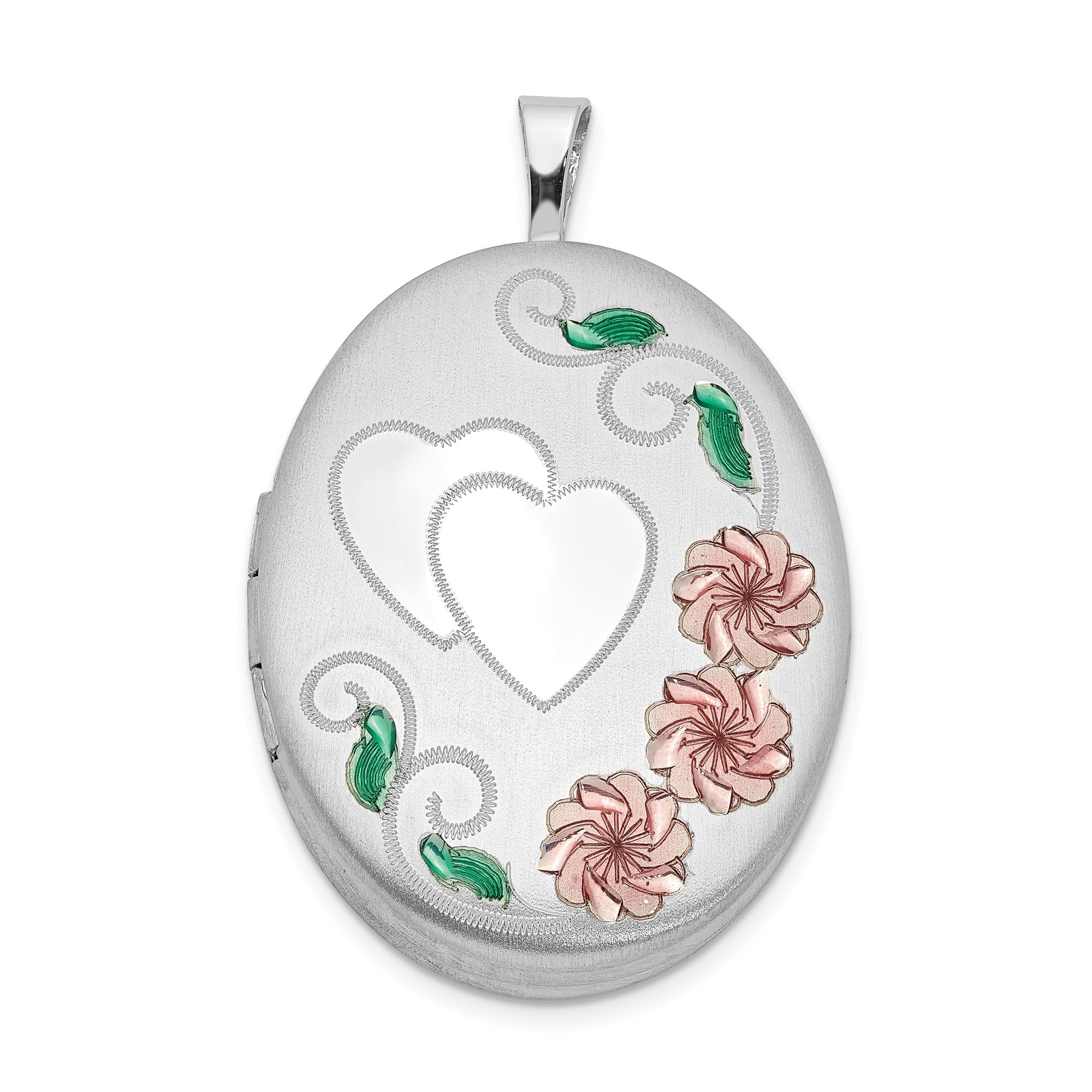 925 Sterling Silver Personalized Photo Locket Necklace - Heart Flower Oval Pendant Charm for Women | Custom Engraved Gift for Mom, Wife, Girlfriend | Valentine's Day, Anniversary, Birthday Jewelry Present