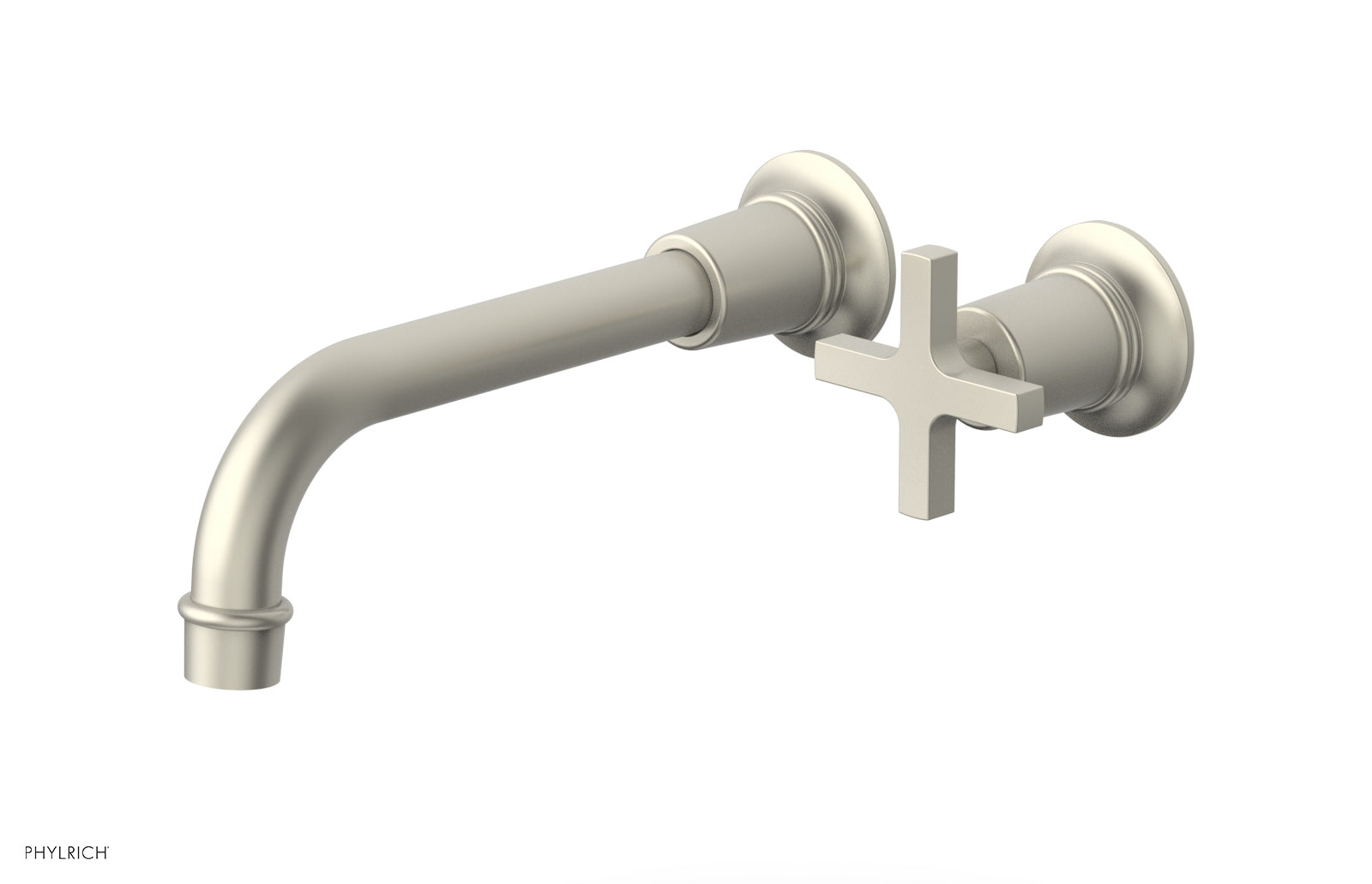 HEX MODERN Single Handle Wall Mount Bathroom Faucet - Cross Handle Design 501 17 - Perfect for Modern Bathroom & Powder Room Sink Installation