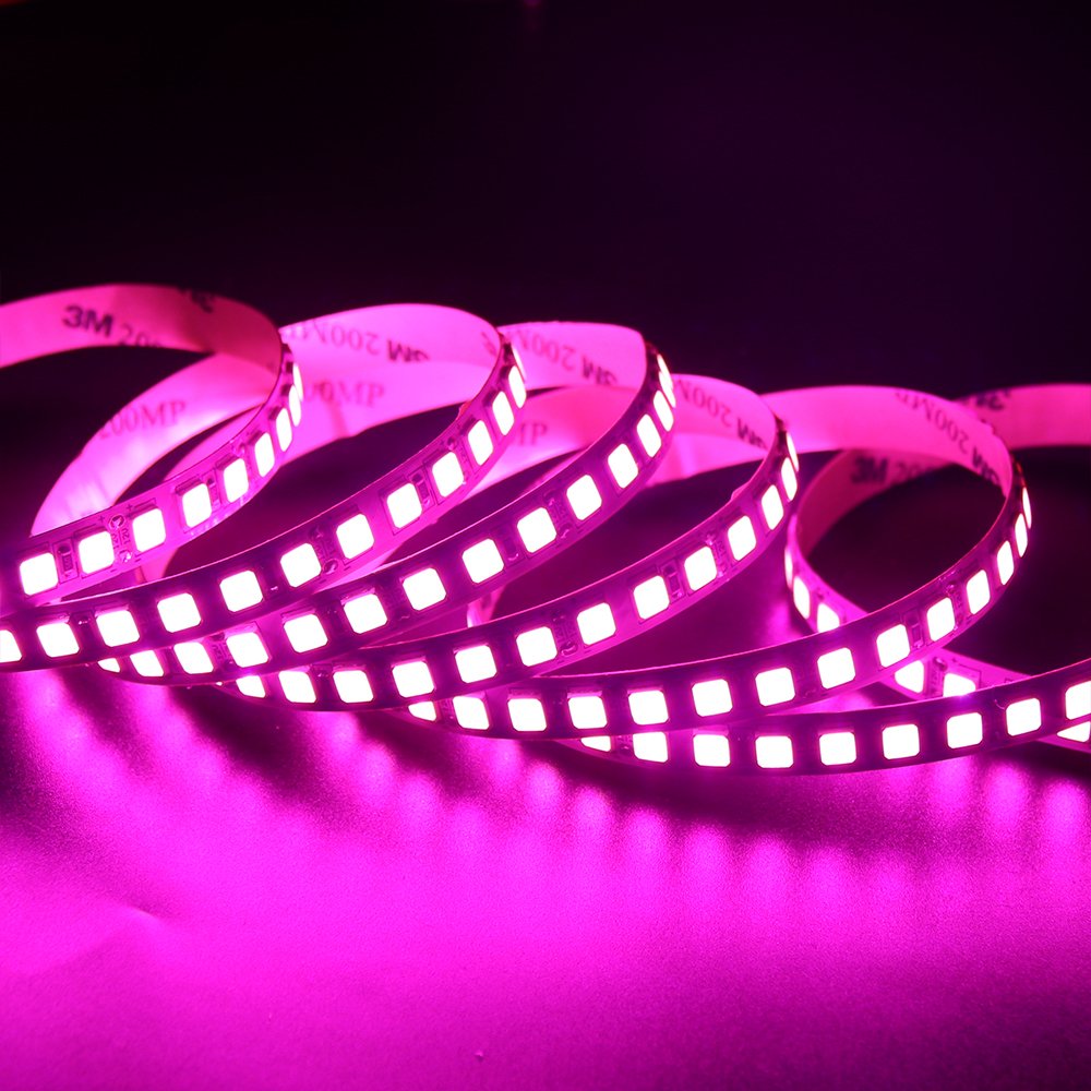 XUNATA 16.4ft LED Strip Lights, 600 SMD 5054 LEDs (Upgraded from 5050), 12V DC Waterproof IP67 Flexible Light Strips for Christmas, Home, Kitchen, Party & Indoor Decoration - Pink | Perfect for Bedroom, Living Room, Bar, Wedding & DIY Projects