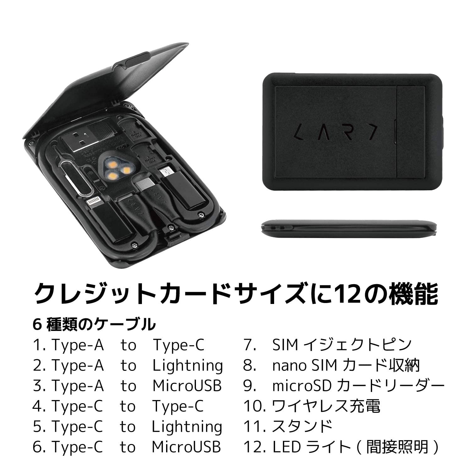 Black KableCARD - Premium Cable Management Solution for PC & Laptop | Organize Wires & Cables for Home Office, Gaming Setup & Workstation