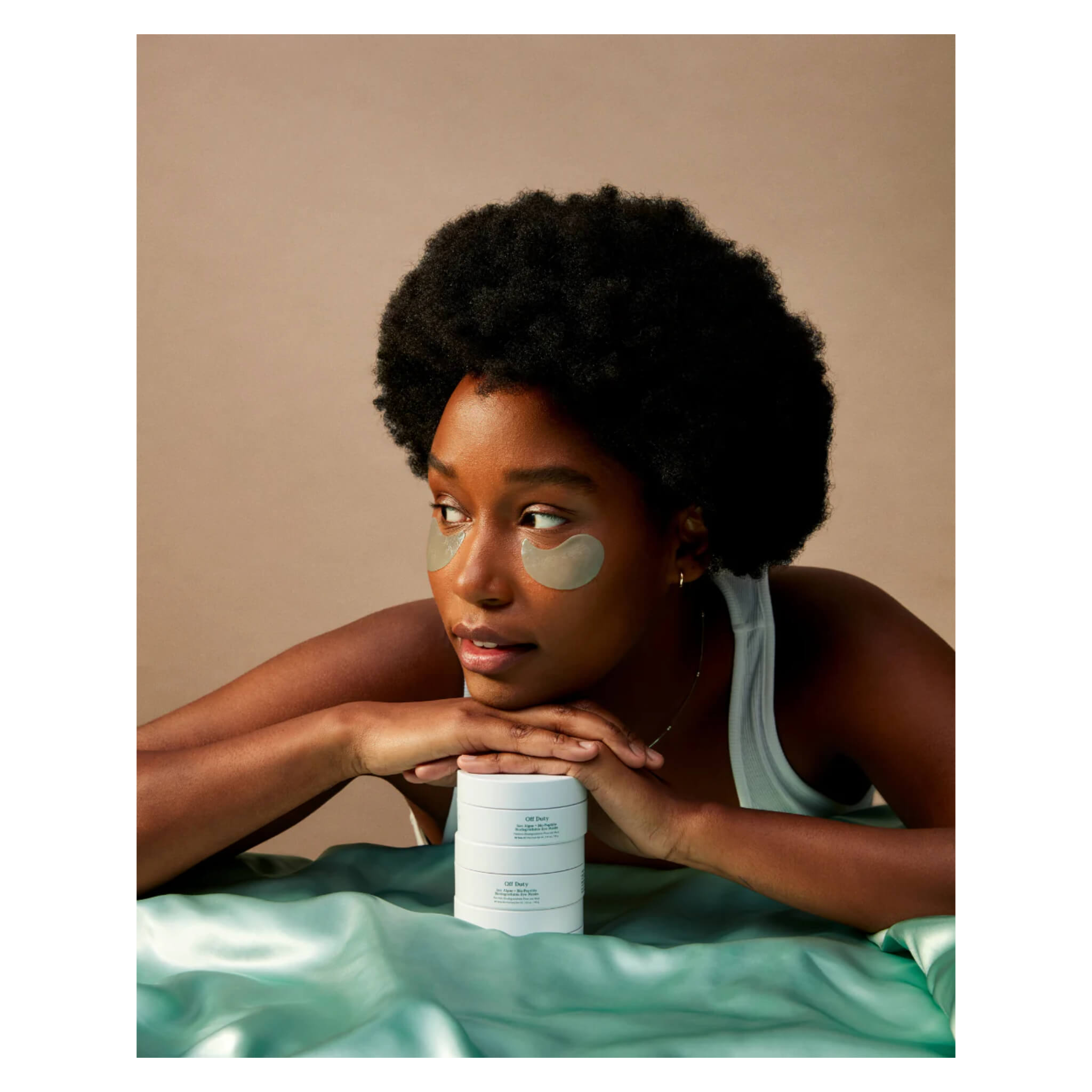 Off Duty Sea Algae & Bio Peptide Smoothing Biodegradable Eye Masks for Dark Circles & Puffiness - Perfect for Travel, Spa & Nighttime Skincare Routine