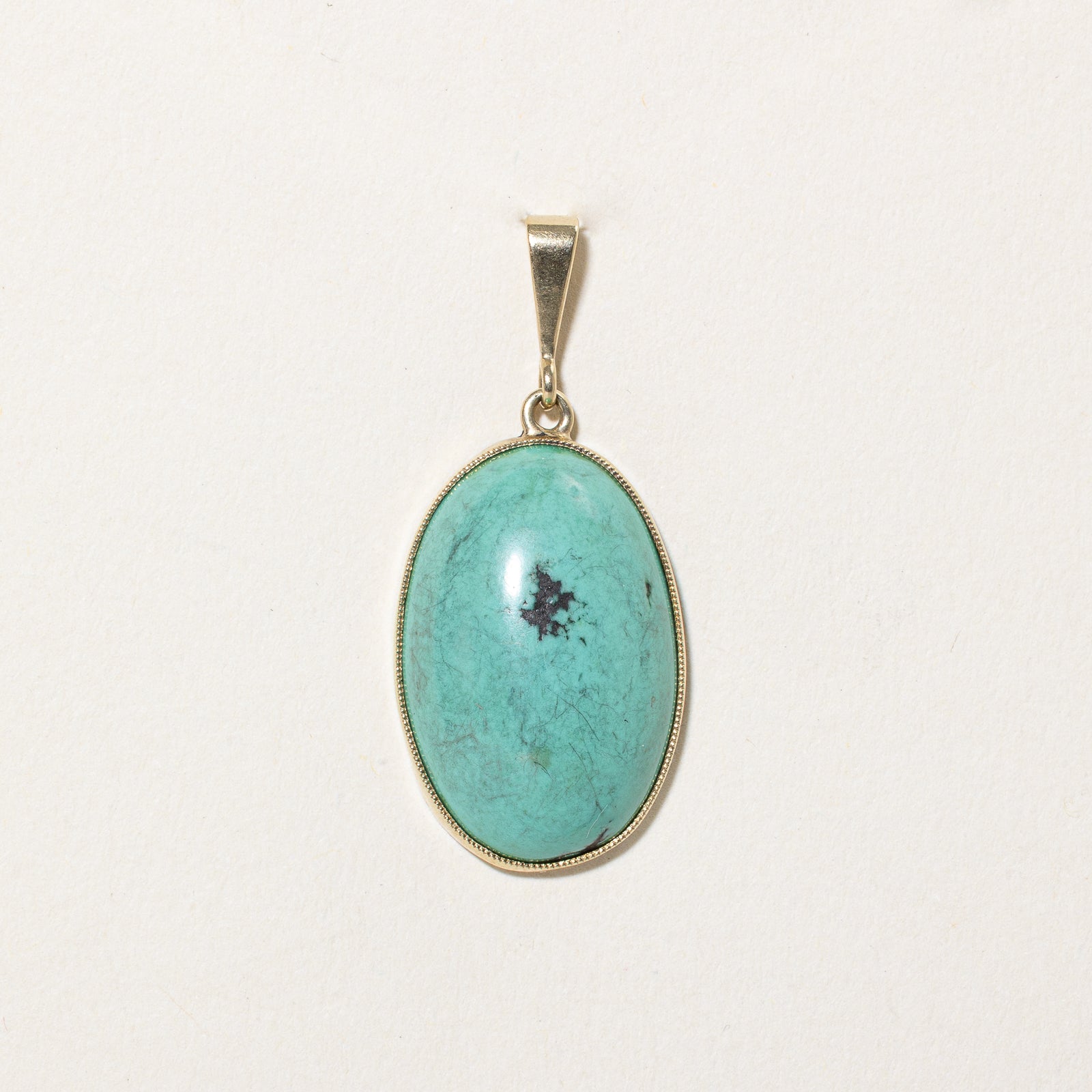 12.00ct Oval Cabochon Turquoise Pendant Necklace - Natural Gemstone Jewelry for Women, Boho Chic Accessories - Perfect for Casual Wear, Gift Giving & Special Occasions