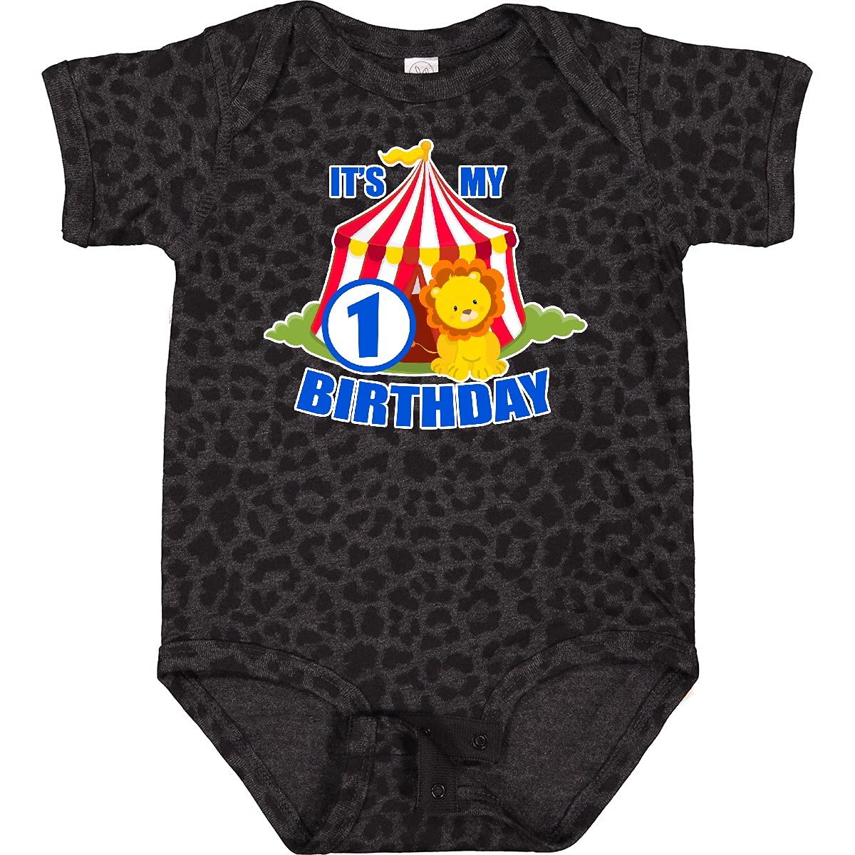 Inktastic 'It's My Birthday' Circus Tent with Lion 1st Birthday Baby Bodysuit - Perfect for Birthday Parties, Photo Shoots & First Birthday Celebrations