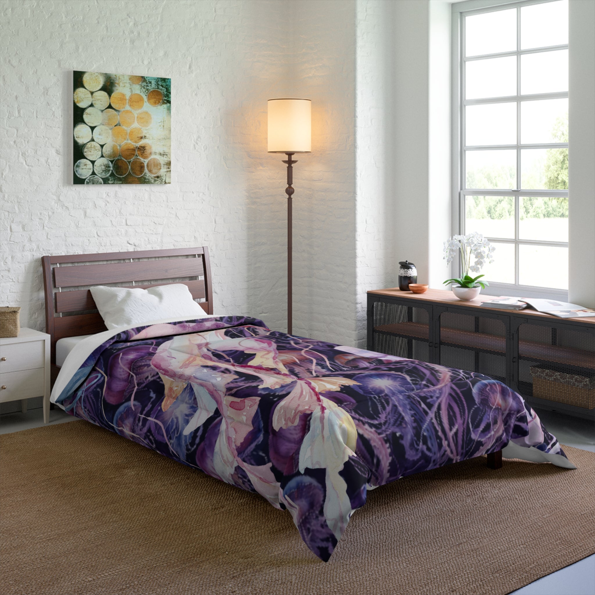 Artistic Jellyfish Comforter Set - Vibrant Ocean Themed Bedding for Adults & Kids | Soft Coral Reef Design Duvet Cover for Cozy Sleep & Beach House Decor