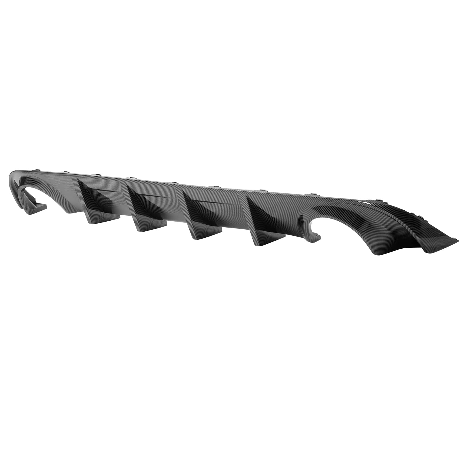IKON MOTORSPORTS Rear Bumper Diffuser for 2015-2023 Dodge Charger Base & SXT - Carbon Fiber Print PP Lip Splitter | Enhances Aerodynamics & Sporty Look for Street Racing & Car Shows