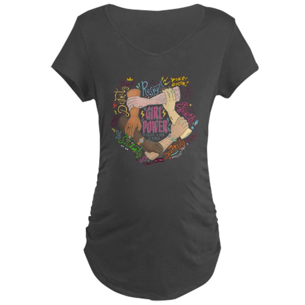 Girl Power Maternity T-Shirt - Comfortable Pregnancy Tee for Women - Perfect for Baby Showers, Maternity Photos & Everyday Wear