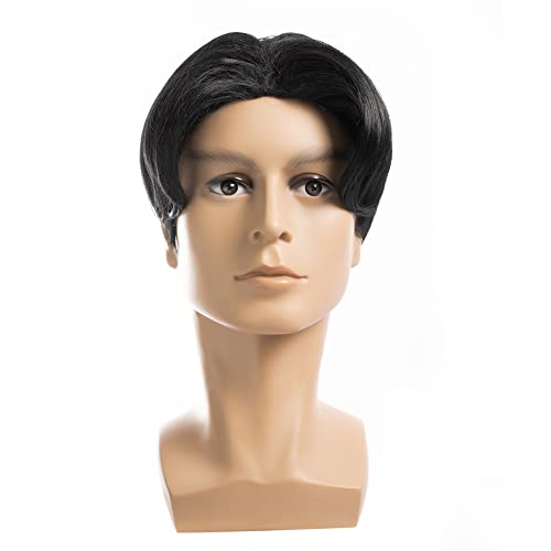 Black Super Star Short Wig for Men & Women - Heat Resistant Synthetic Fiber - Perfect for Halloween Cosplay, Costume Parties & Festival Celebrations