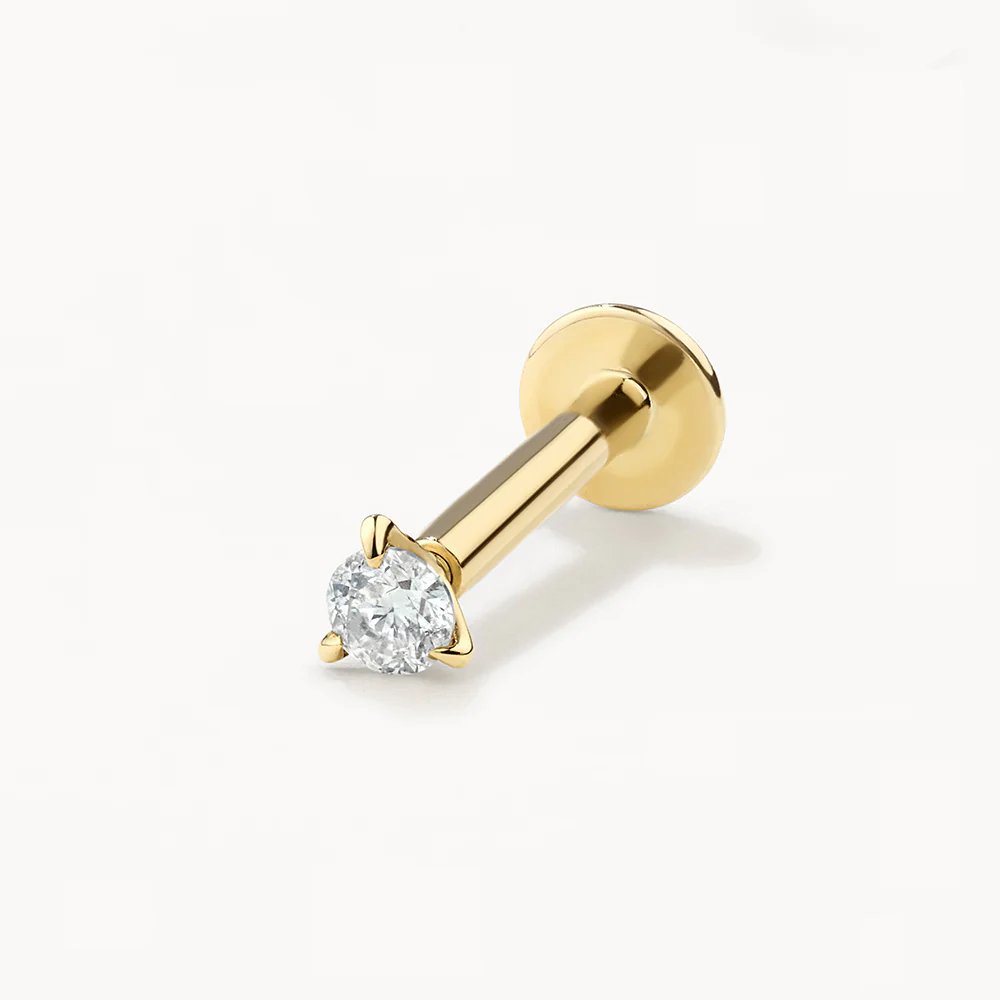 10k Gold Micro Diamond Helix Single Stud Earrings - Dainty Cartilage Piercing Jewelry for Everyday Wear & Special Occasions