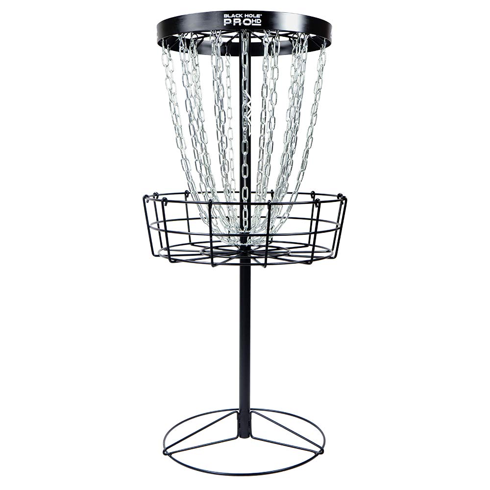 MVP Black Hole Pro HD 24-Chain Portable Disc Golf Basket Target - Professional Practice & Backyard Training Equipment for Disc Golf Players