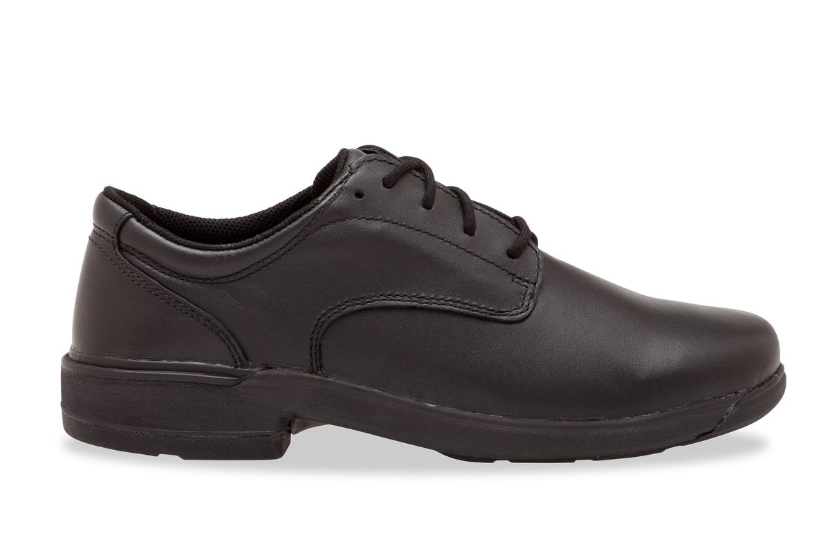ASCENT SCHOLAR B Width SENIOR Black Leather Dress Shoes for Men - Comfortable Formal & Business Attire for Work, Weddings & Special Occasions