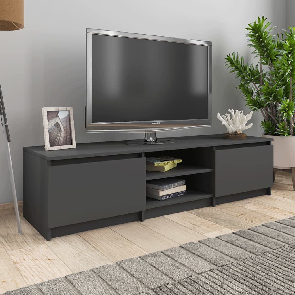 Modern Wooden TV Stand for 60 Inch TVs - 2 Door Media Cabinet with Open Shelves, Sturdy Entertainment Center for Living Room & Bedroom - Perfect for Home Theater Setup & Stylish Storage (55