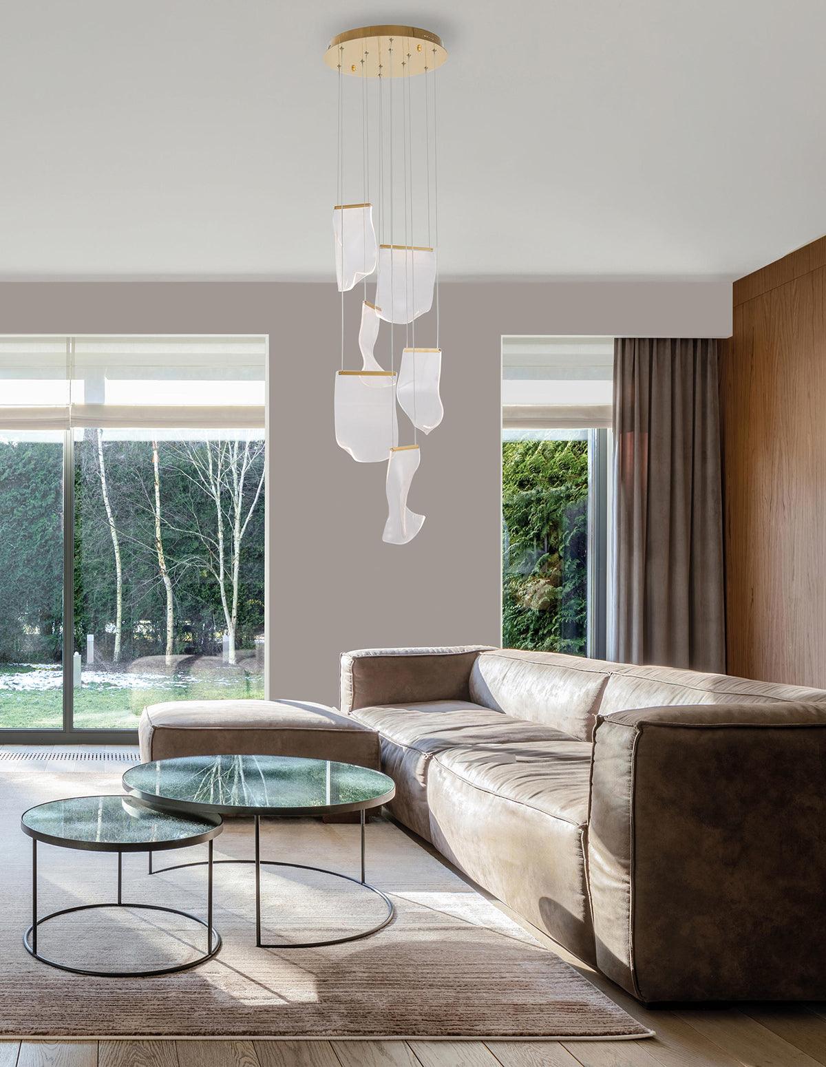 Modern Acrylic LED Chandelier - Energy Efficient Crystal Ceiling Light Fixture for Dining Room, Bedroom & Living Room Decor