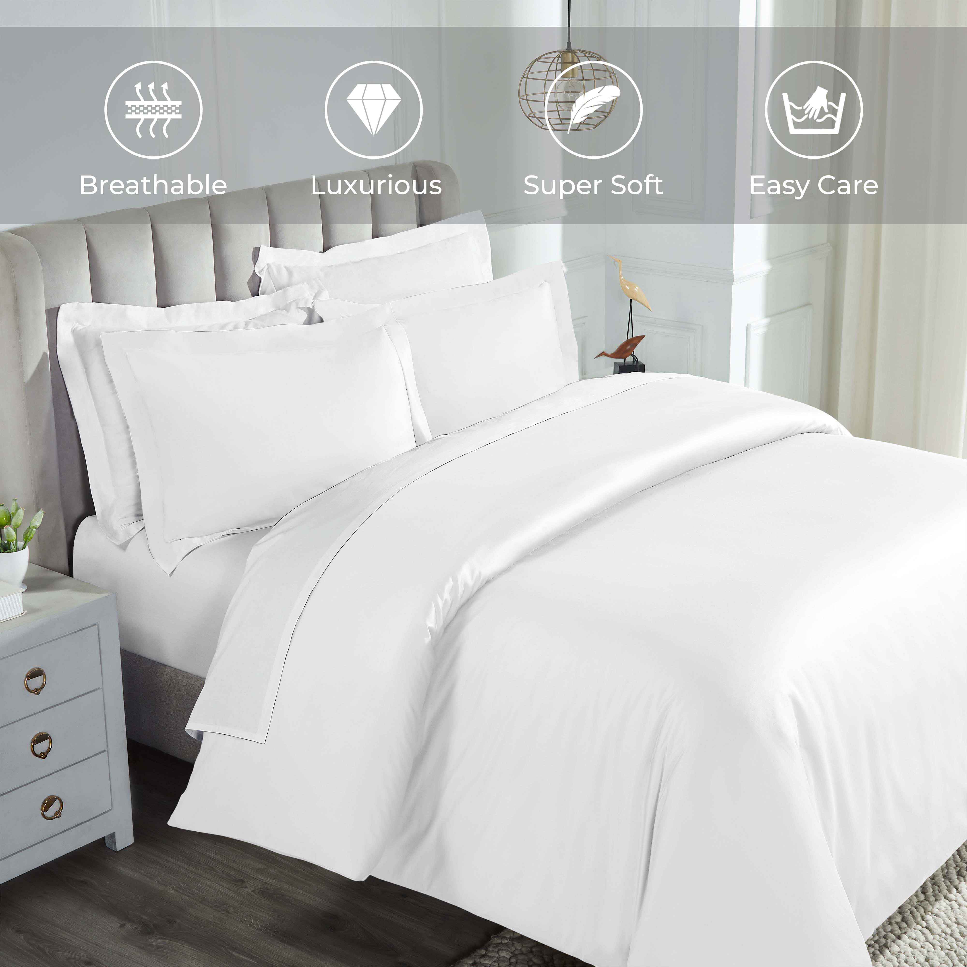 Luxury 850 Thread Count 100% Cotton Duvet Cover Set - King Size, Soft & Breathable Bedding for Hotel-Like Comfort - Perfect for Master Bedrooms, Guest Rooms & Airbnb Stays