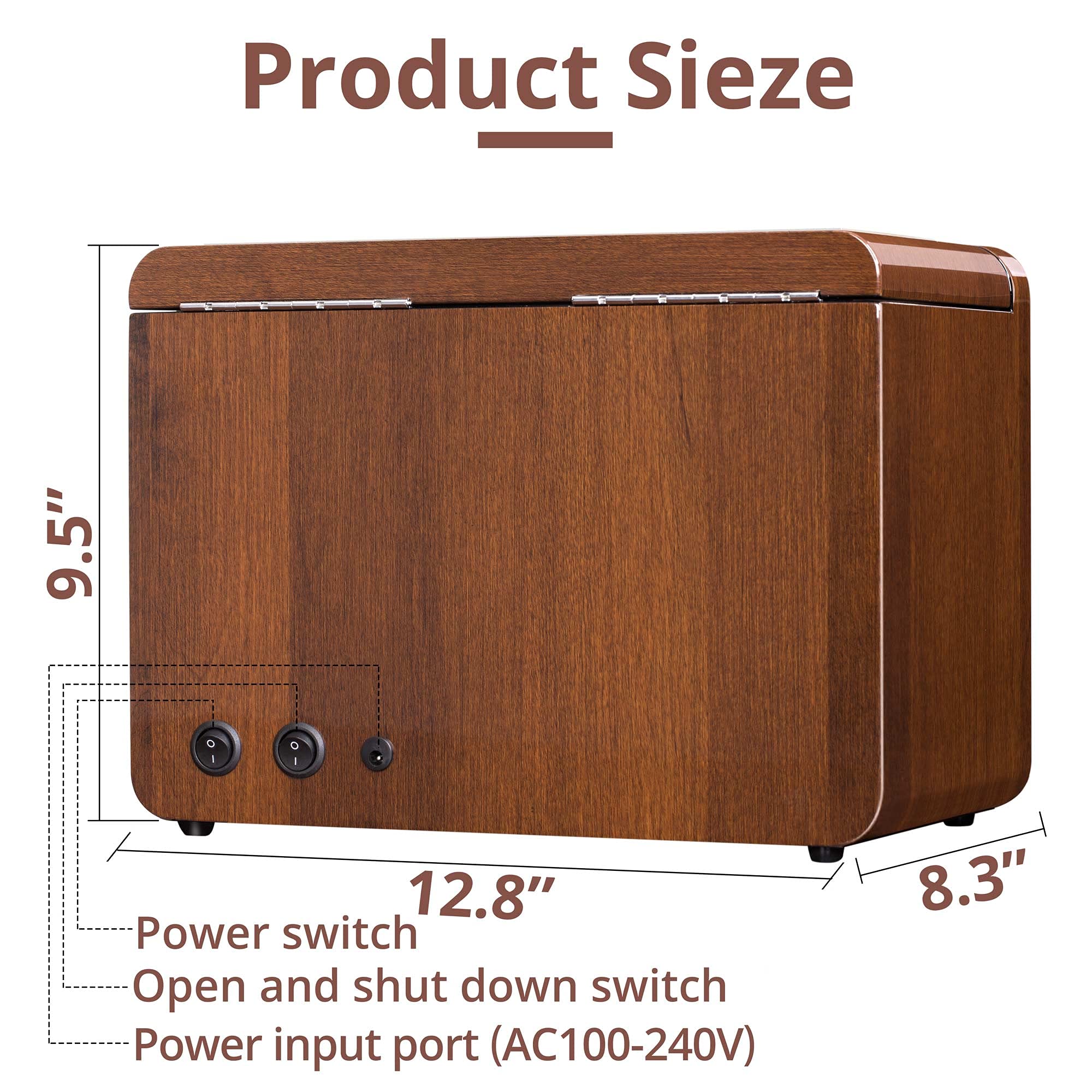 Automatic Watch Winder for Rolex - 3 Quiet Motors, LCD Display, 4 Storage Boxes, Walnut Wood with Diamond Decoration - 5 Adjustable Upgraded Watch Pillows & AC Adapter - Perfect for Watch Collections, Display Cases, and Luxury Watch Maintenance