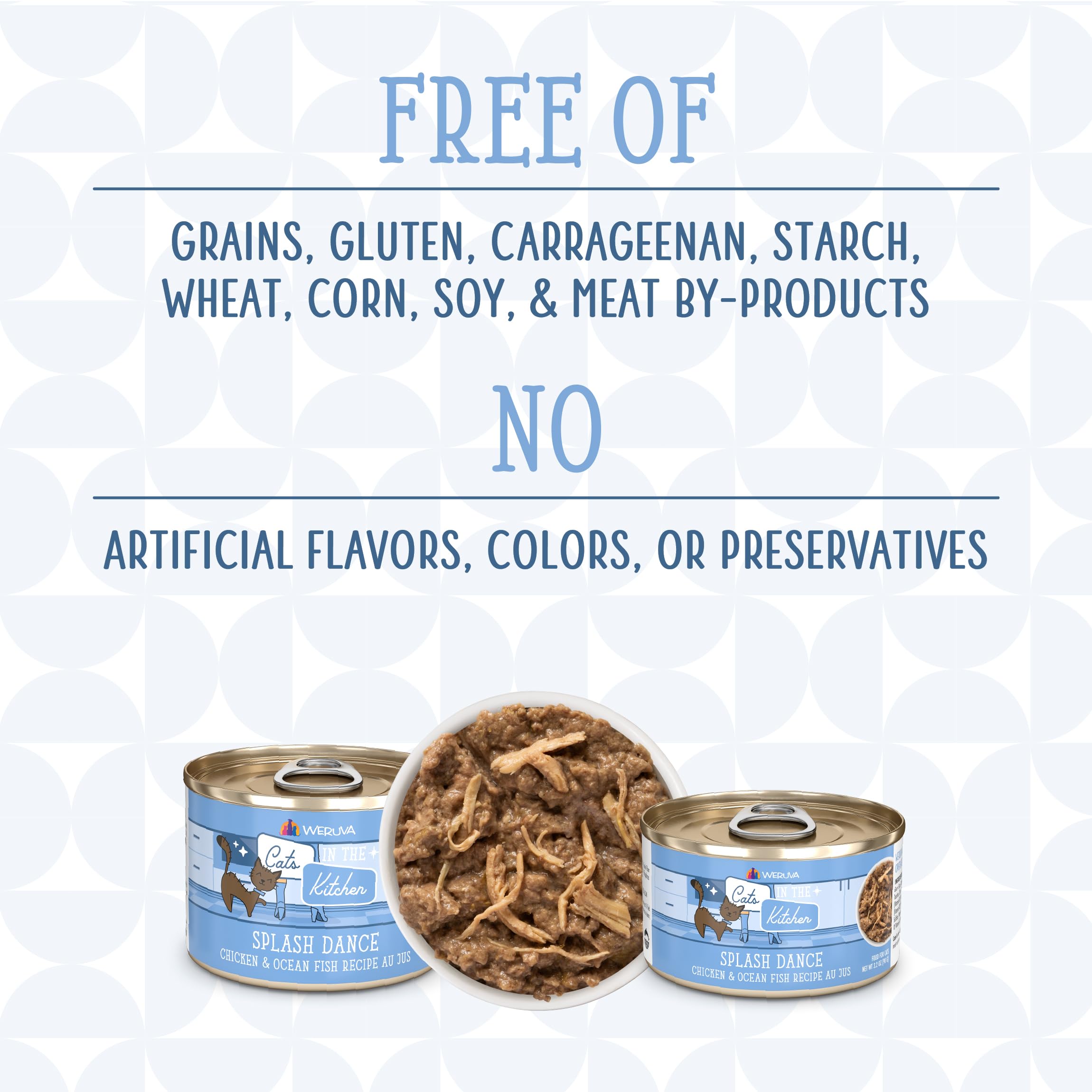 Weruva Cats in The Kitchen Splash Dance Chicken & Ocean Fish Au Jus Cat Food - Grain-Free, High Protein Wet Cat Food for Adult Cats - 6oz Cans (Pack of 24) - Perfect for Mealtime & Special Treats