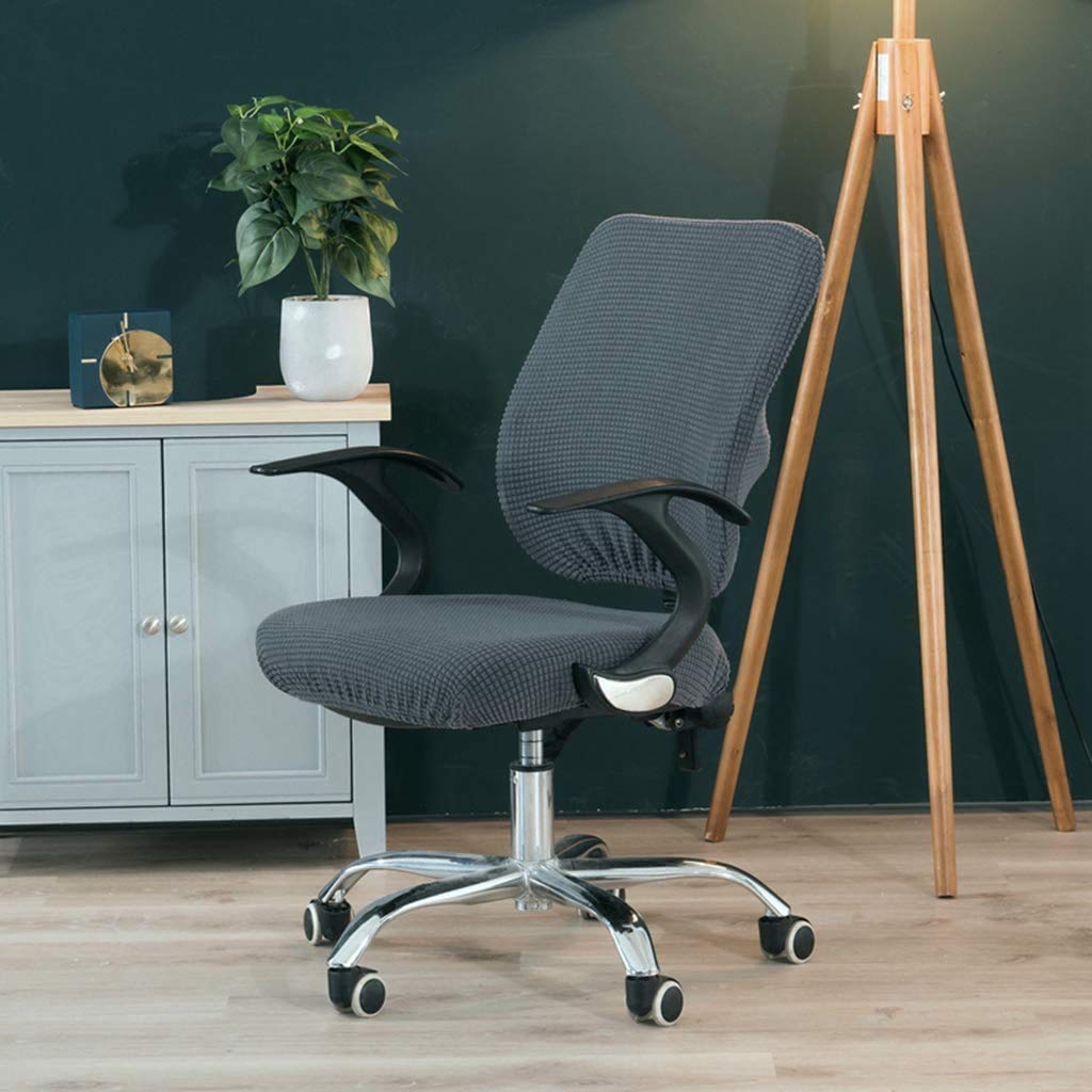 Yikko Elastic Stretch Dining Chair Covers - Super Fit Anti-Dust Spandex Slipcovers for 15-20 Inch Chairs | Washable & Removable Kitchen Seat Protectors (Grey) - Perfect for Dining Rooms, Offices & Home Decor