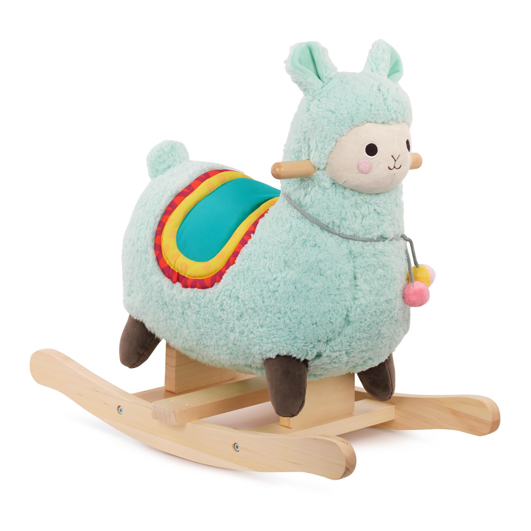 Battat Wooden Llama Rocking Toy - Plush Ride-On Rocker for Toddlers 12+ Months - Sturdy & Durable Active Play Toy for Kids - Perfect for Indoor Playrooms, Nursery Decor & Toddler Gift Ideas