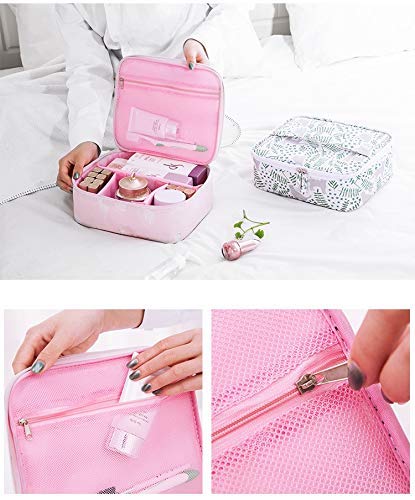 Trexee Portable Makeup Bag Organizer - Waterproof Cosmetic Case with Multiple Compartments for Travel, Women's Toiletry Bag - Perfect for Vacation, Gym & Daily Essentials Storage