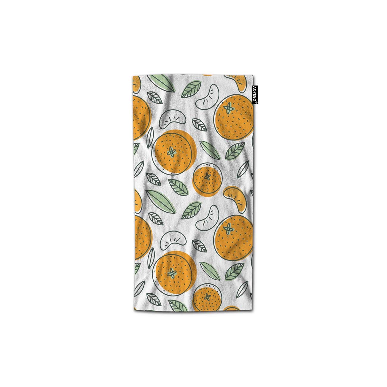 Fresh Tropical Citrus Fruit Hand Towel - Orange Tangerine Watercolor Leaves Design - 30x15 Inch Soft Polyester Microfiber Kitchen Towels - Lightweight & Decorative for Kitchen, Bathroom & Dining Room Use