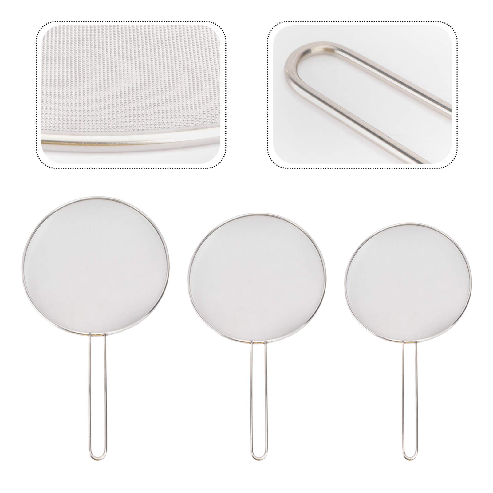 Stainless Steel Mesh Splatter Screen Set - 3-Piece Grease Guard for Frying Pans (25cm, 30cm, 33cm) | Hot Oil Splatter Protector, Cooking Safety Cover | Perfect for Stovetop Cooking, Deep Frying & Kitchen Safety