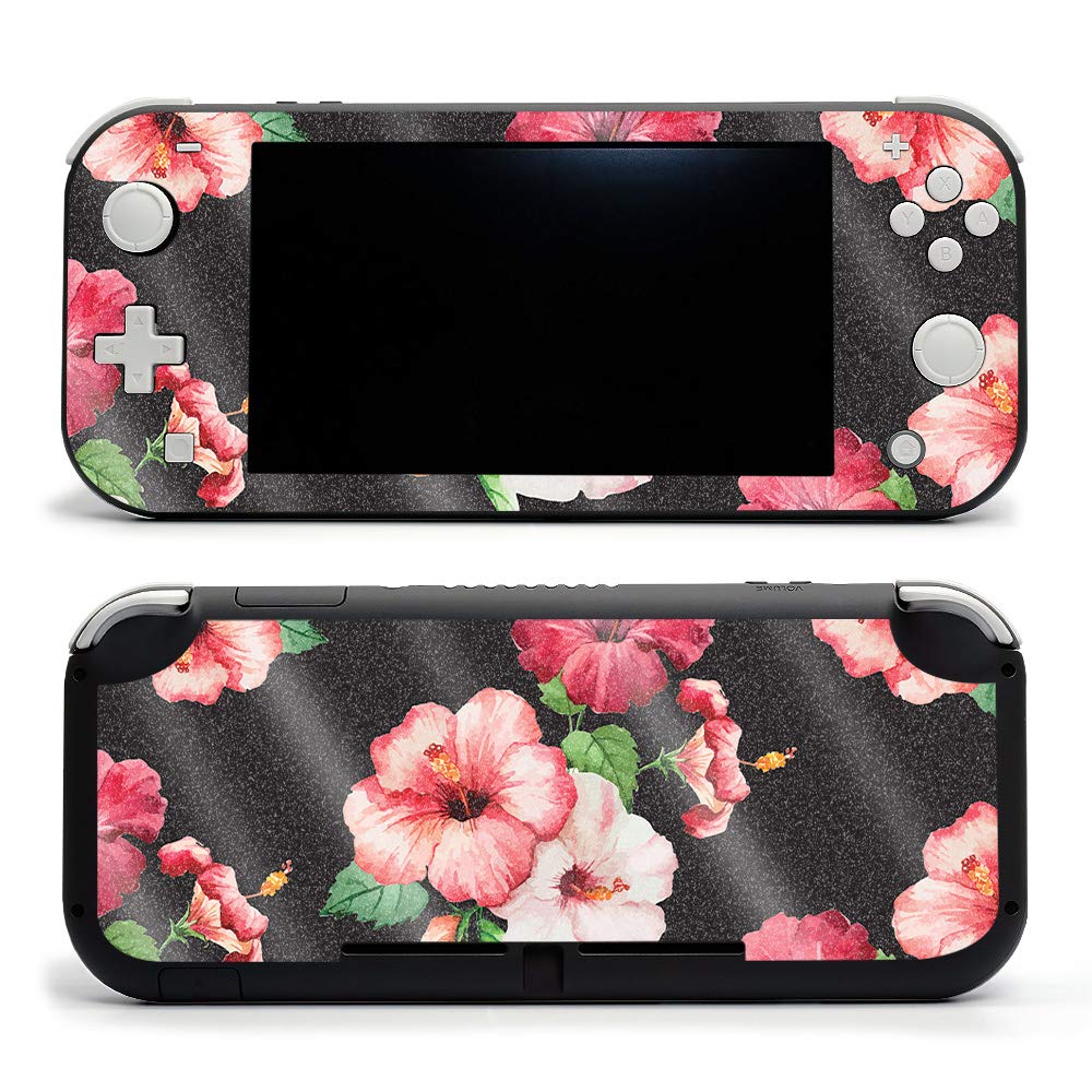 MightySkins Glossy Glitter Skin for Nintendo Switch Lite - Hibiscus | Protective & Durable High-Gloss Cover | Easy to Apply & Remove | Made in USA | Perfect for Gaming, Travel & Personalization