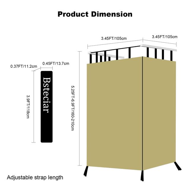 Portable Outdoor Shower Tent for Camping, RV, Van & Truck - Waterproof Privacy Shelter with Awning, Light Brown - Perfect for Road Trips, Beach & Off-Grid Adventures