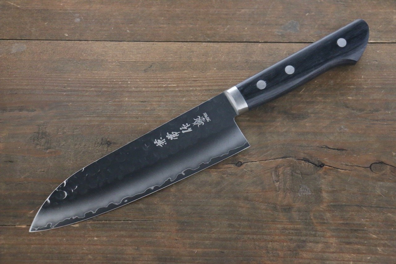 Premium Kanetsune VG1 Hammered Santoku Knife 165mm with Pakkawood Handle - Japanese Kitchen Knife for Professional Chefs & Home Cooking, Perfect for Slicing, Dicing & Mincing Vegetables, Meat & Fish