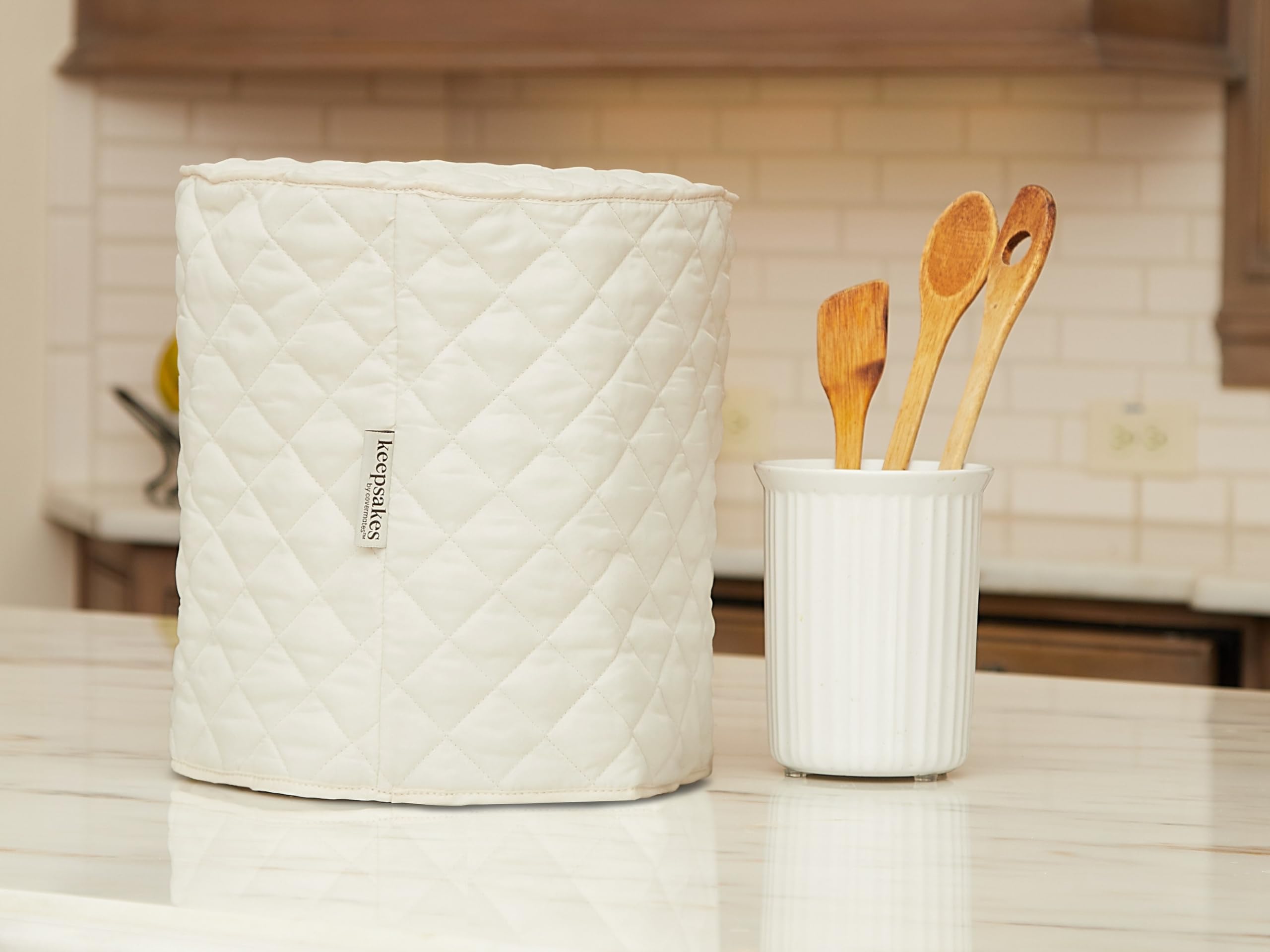 Slow Cooker Cover - Dust Protection & Stain Resistant Appliance Cover - Washable Cream Fabric for Kitchen - Perfect for Crock Pots, Instant Pots & Countertop Protection
