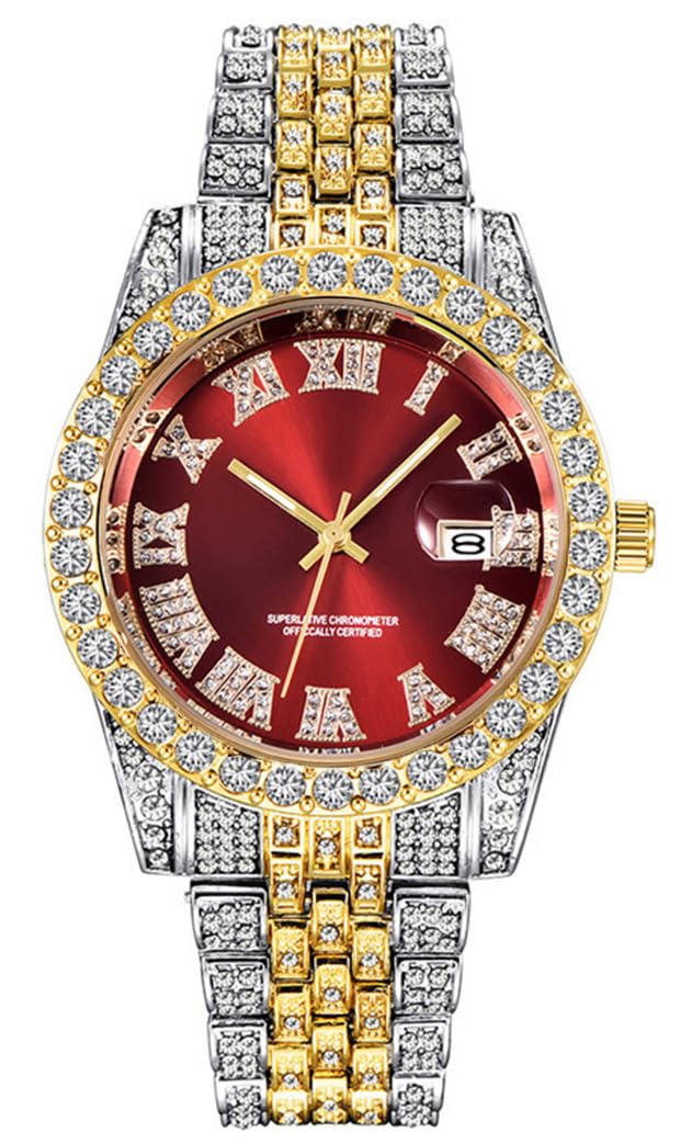Luxury SENRUD Unisex Crystal Diamond Watch - Stainless Steel Iced-Out Bracelet for Men & Women | Perfect for Formal Events, Parties & Everyday Wear