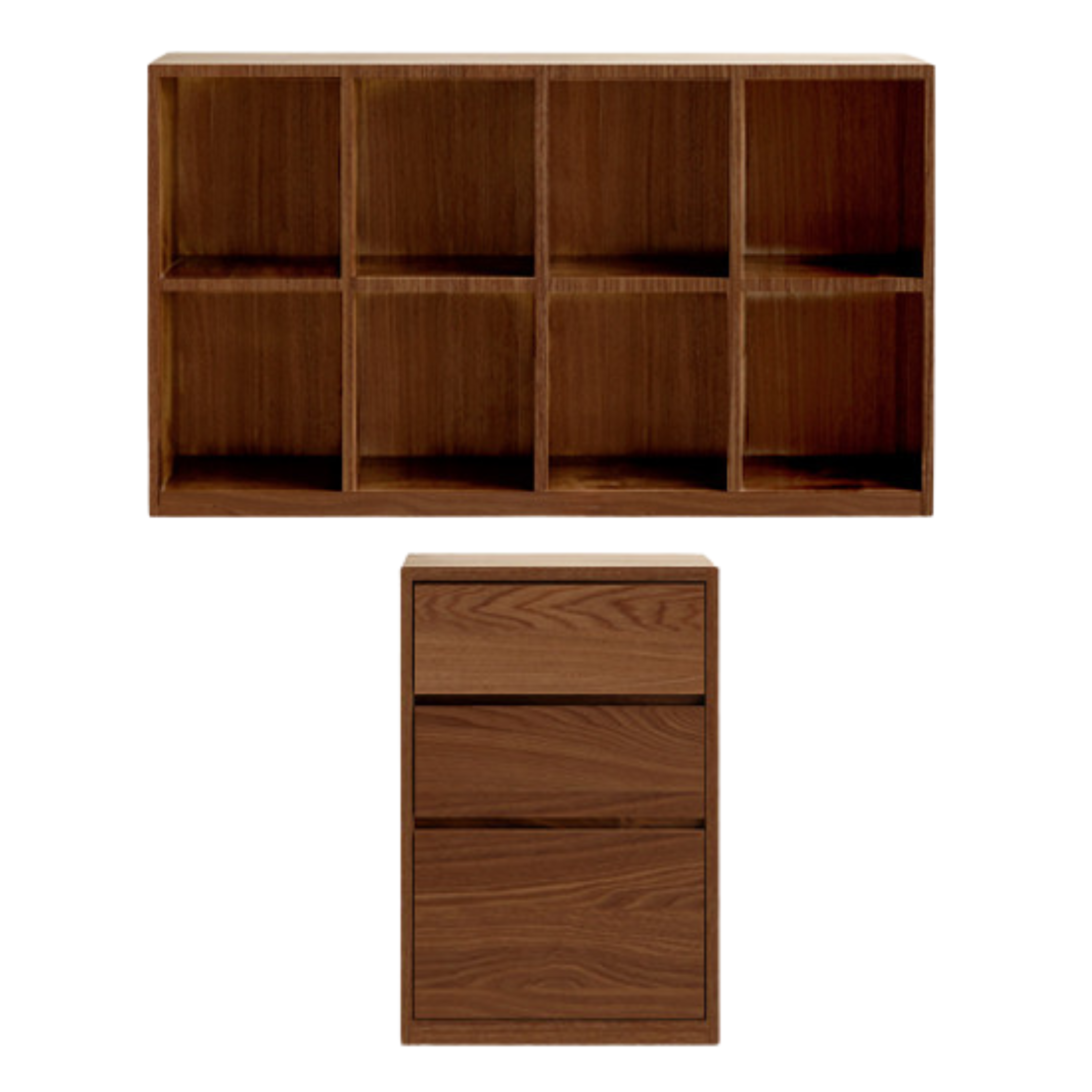 51.1x13.7x29.5 inch / 130x35x75cm + 19.6x13.7x29.5 inch / 50x35x75cm / Rich Dark Walnut color / black walnut A+E style cabinet