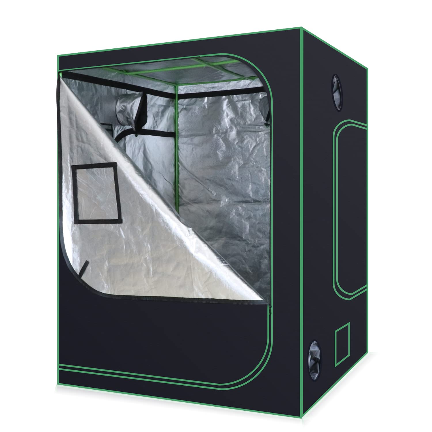 600D Mylar Reflective 60x60x80 Inch Hydroponic Grow Tent - Indoor Plant Greenhouse with Observation Window & Removable Floor Tray for Vegetables, Flowers, Herbs | Perfect for Home Gardening, Indoor Farming, and Hydroponic Systems