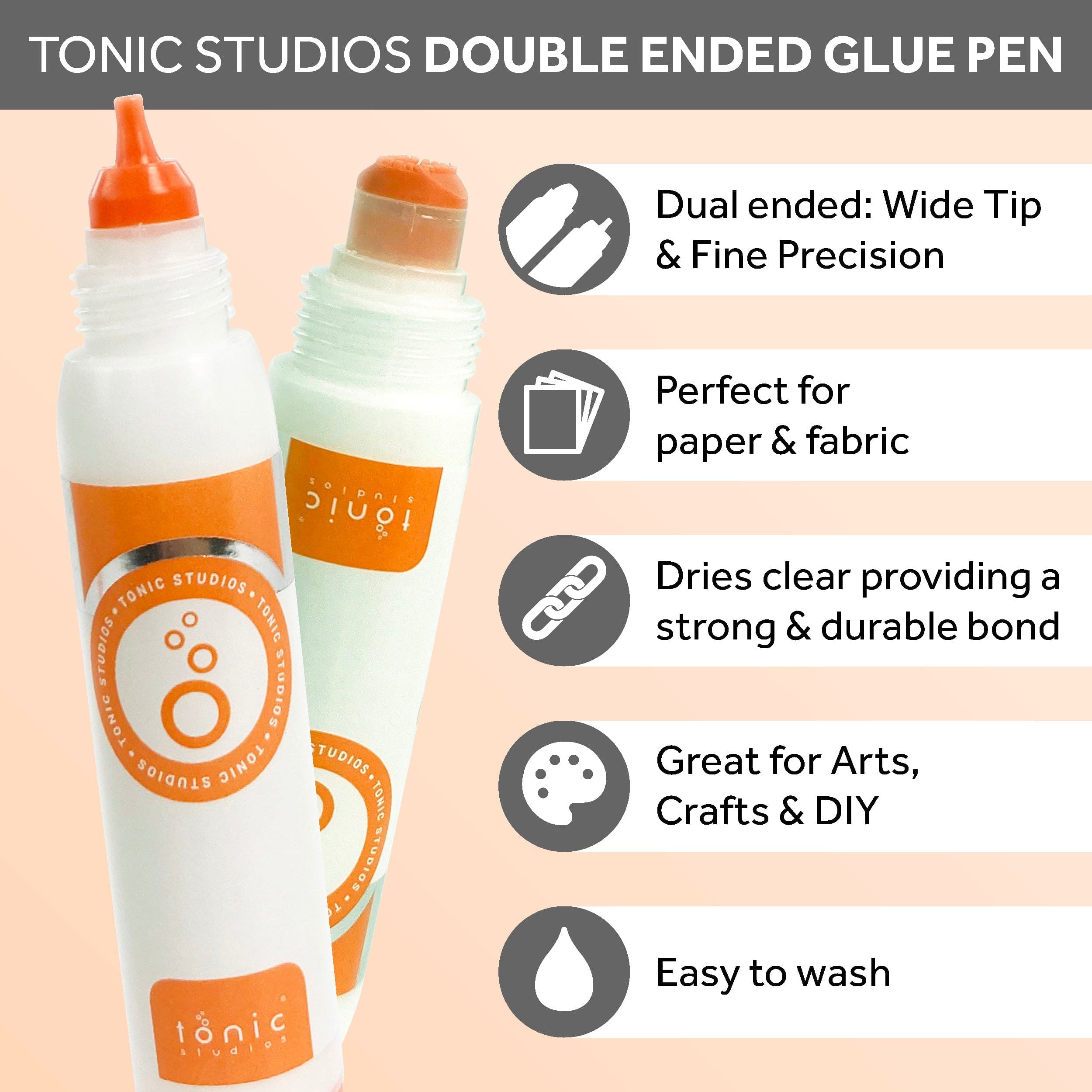 4-Pack Double Ended Glue Pens - 29.5ml (1 fl.oz) for Scrapbooking, DIY Crafts, School Projects & Home Repairs - Strong Adhesive for Paper, Fabric & Light Materials
