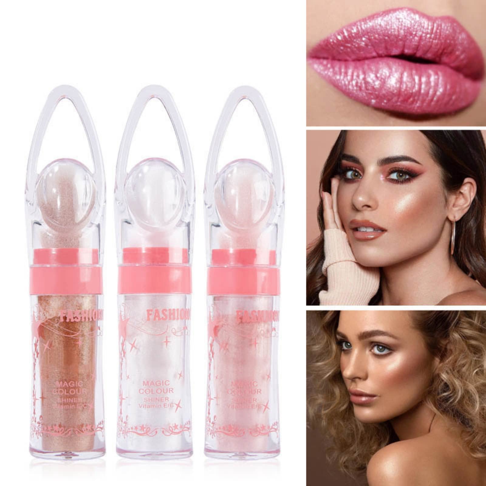 Ofanyia Shimmer Highlighter Powder Stick - Natural Sparkle Makeup for Face & Body, Vegan & Cruelty-Free, Fairy Dust Glow (01# White) | Perfect for Festivals, Parties, Photo Shoots & Everyday Glam