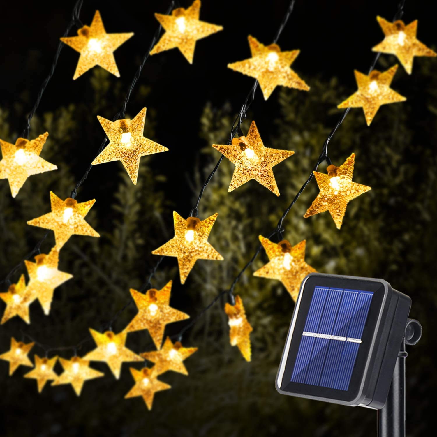 Solar Powered Fairy Lights - 23FT 50LED Waterproof Outdoor String Lights with 8 Lighting Modes for Garden, Patio, Lawn, Wedding, Christmas & Holiday Decorations (Warm White) | Perfect for Backyard Parties, Romantic Evenings & Festive Celebrations