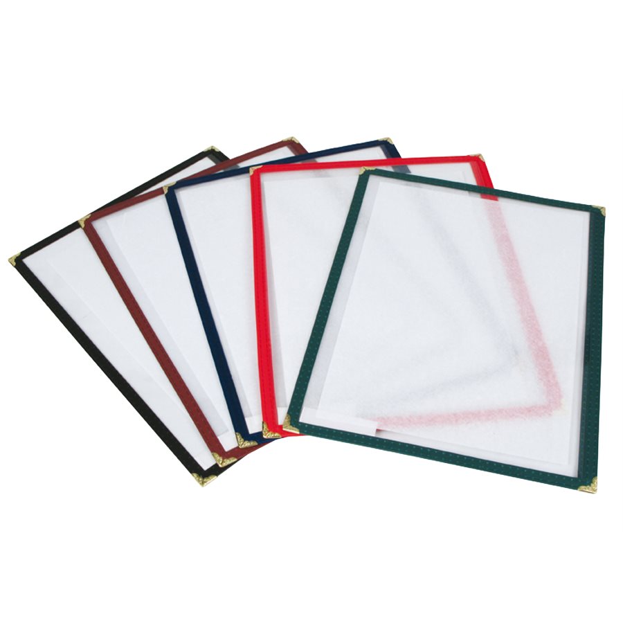 Winco Single Pocket Menu Cover - Black 6.4 x 9.4 Inches - Perfect for Restaurants, Cafes & Events