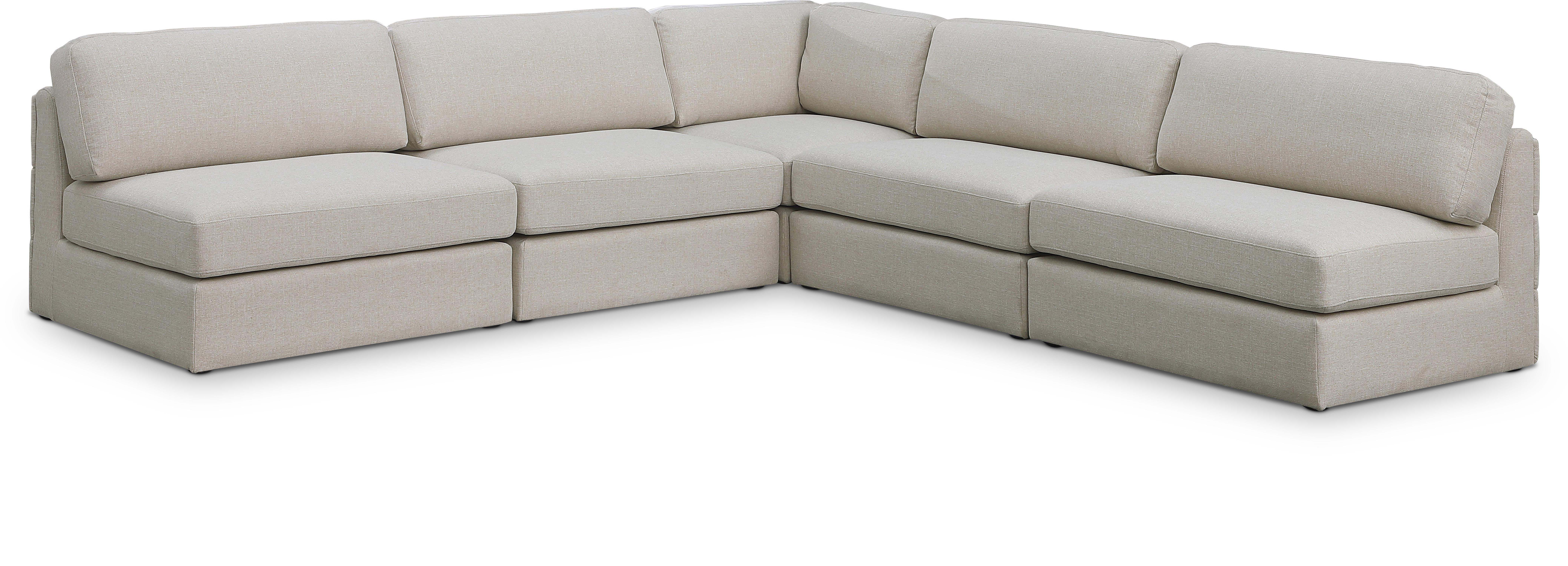 Beckham Durable Linen Textured Fabric Modular Sectional Sofa - Modern L-Shaped Couch for Living Room, Family Room & Home Theater Comfortable Seating