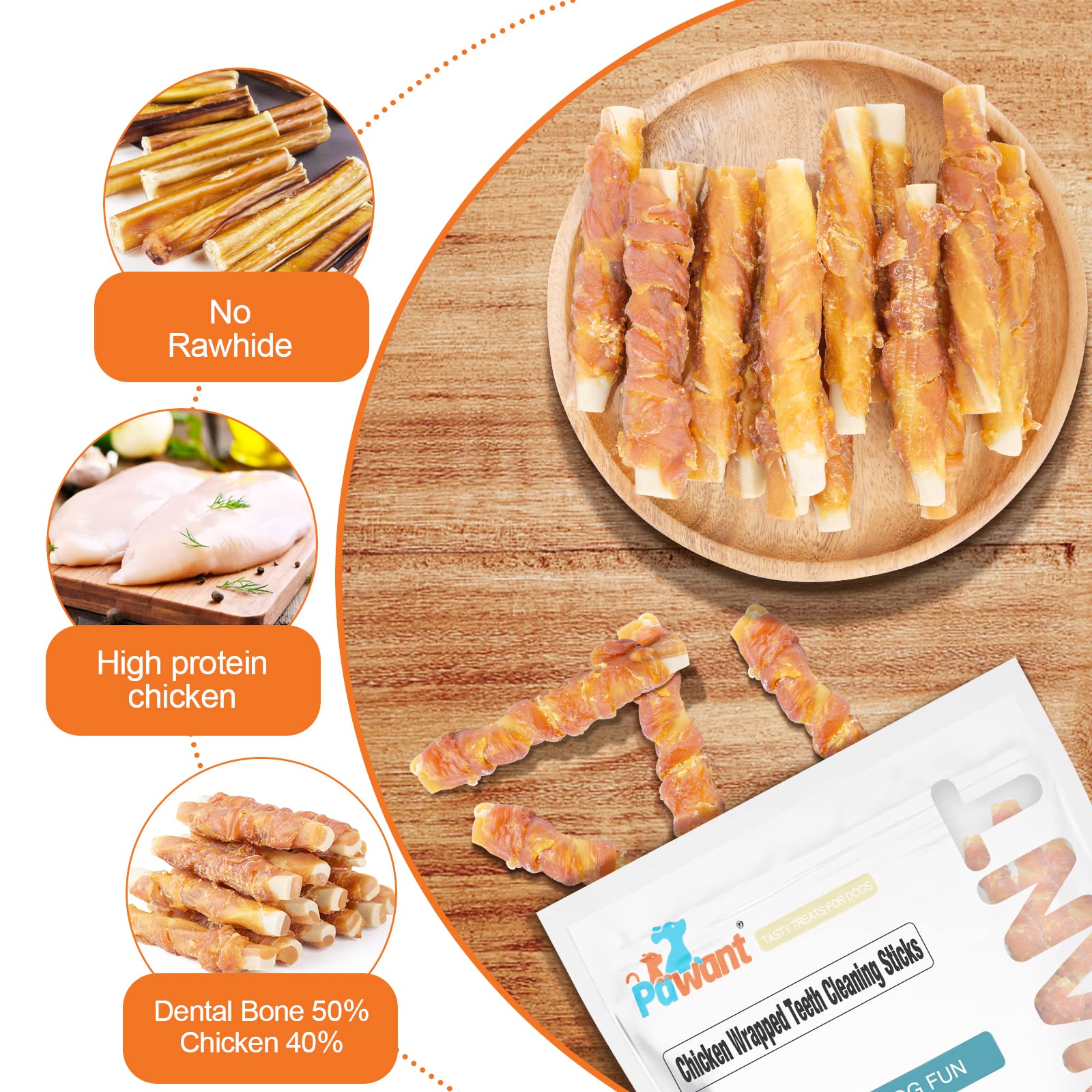 Premium Chicken Flavor Dog Treats Biscuits - Natural Teeth Cleaning Sticks for Puppy Training & Dental Care (0.5lb/227g) - Ideal for Reward Training, Oral Hygiene & Small Breed Dogs