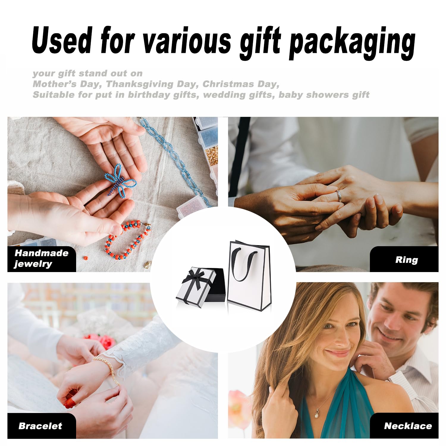 9x7x3cm Jewelry Gift Box with Lid & Paper Gift Bag Set - Small Gift Box for Bracelet, Earring, Ring, Necklace - Perfect for Birthdays, Anniversaries & Special Occasions