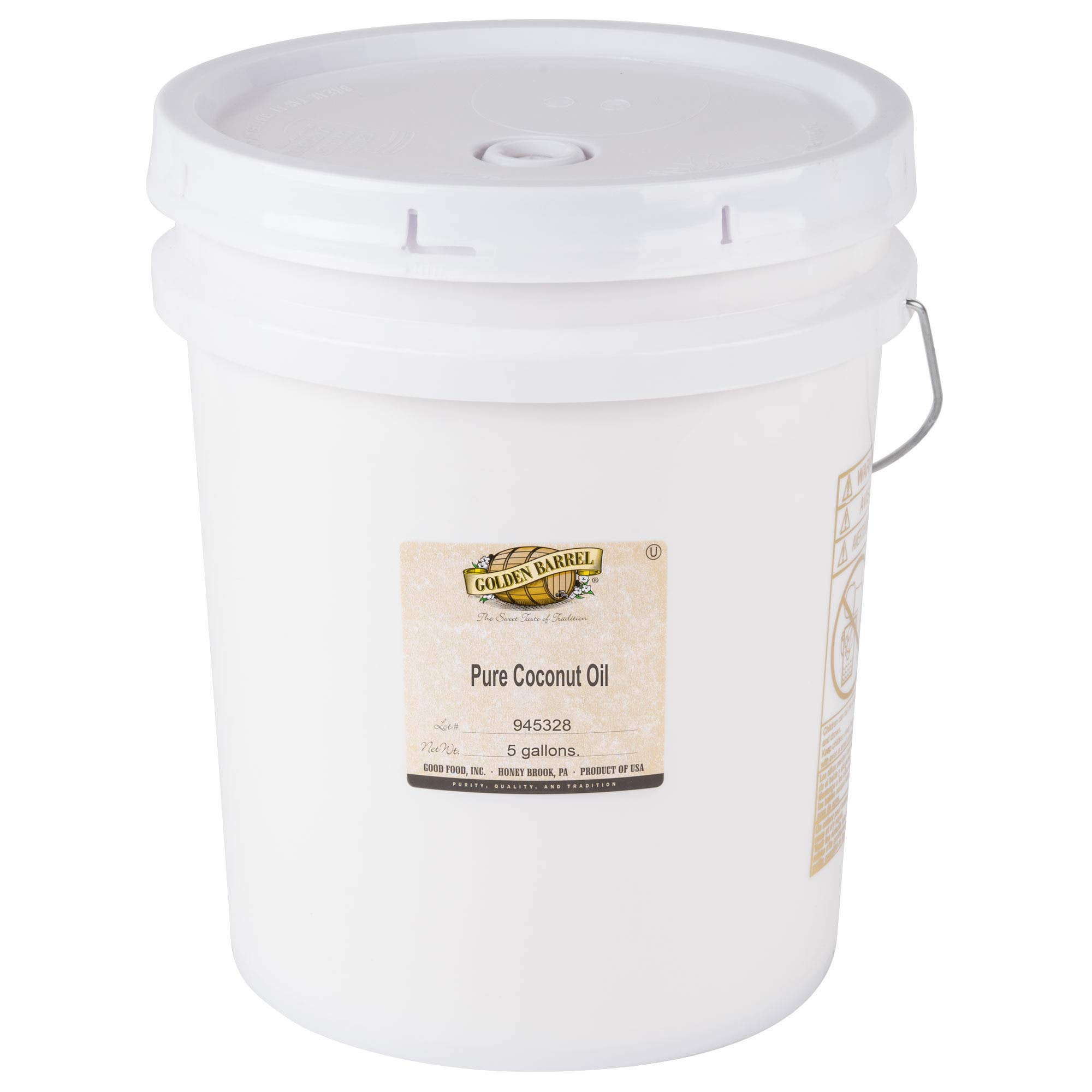 Organic Cold-Pressed Virgin Coconut Oil - 5 Gallon (38 lb.) Bulk for Cooking, Skin & Hair Care - TableTop King - Perfect for Baking, Frying & DIY Beauty Products