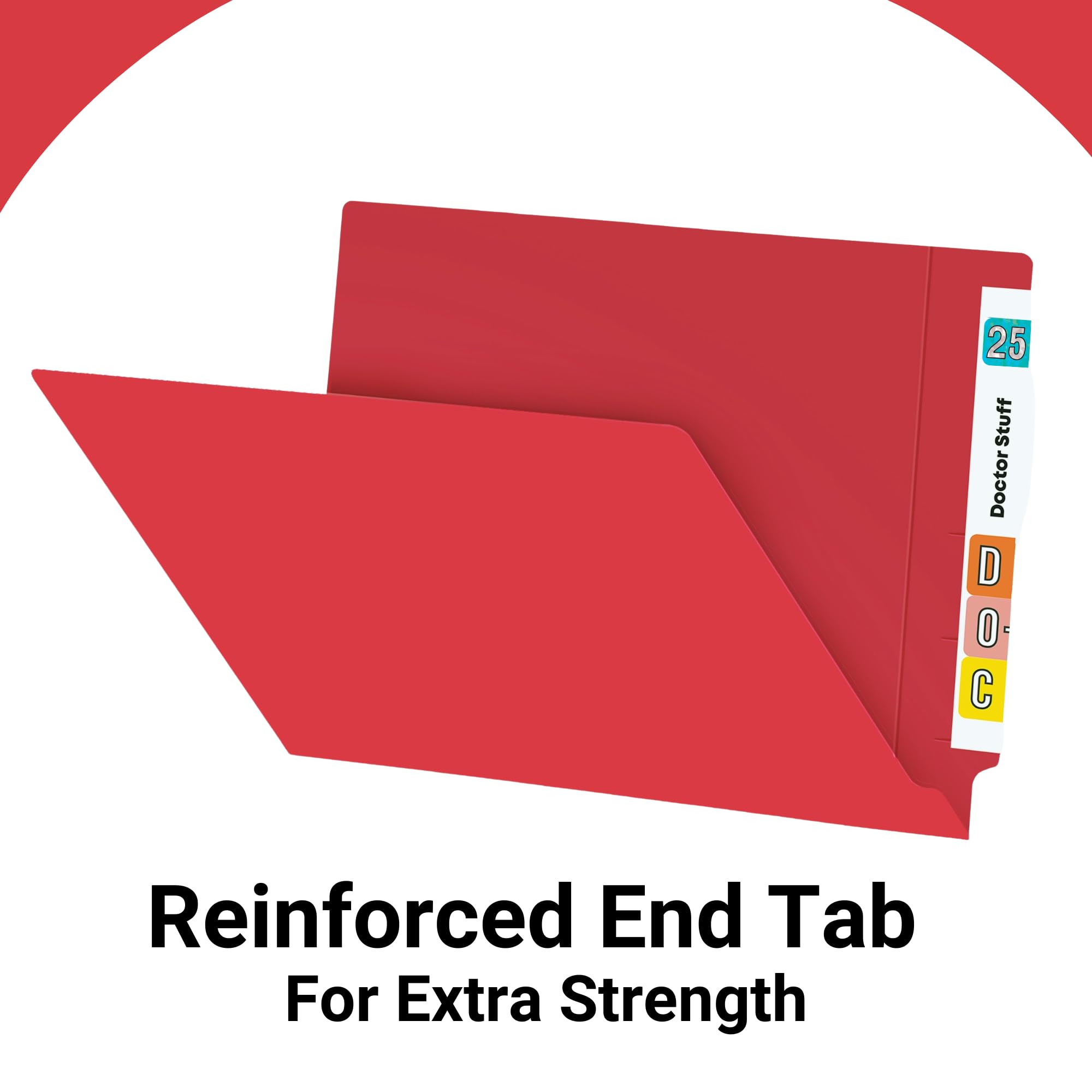 Premium Red Letter Size File Folders - 14pt Reinforced End Tab Folders, Pack of 250 - Perfect for Office Organization, Medical Records & Document Storage