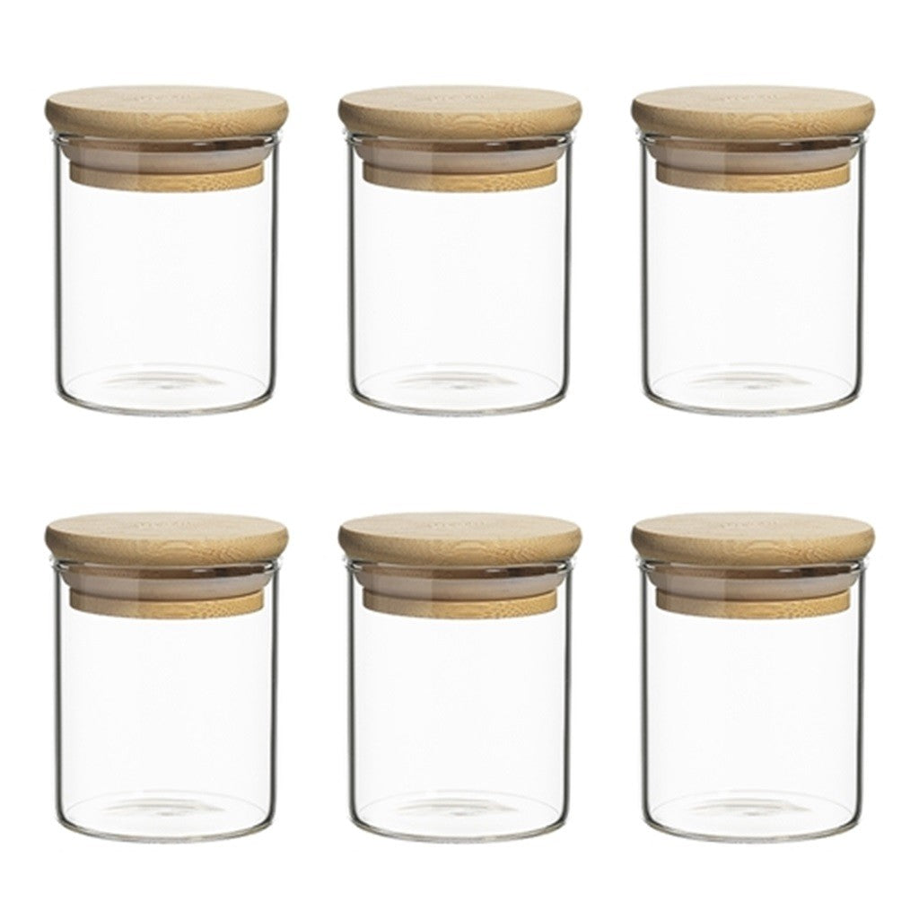 6-Piece Eco-Friendly Pantry Spice Jar Set with Airtight Lids - Perfect for Kitchen Organization, Spice Storage & Home Decor