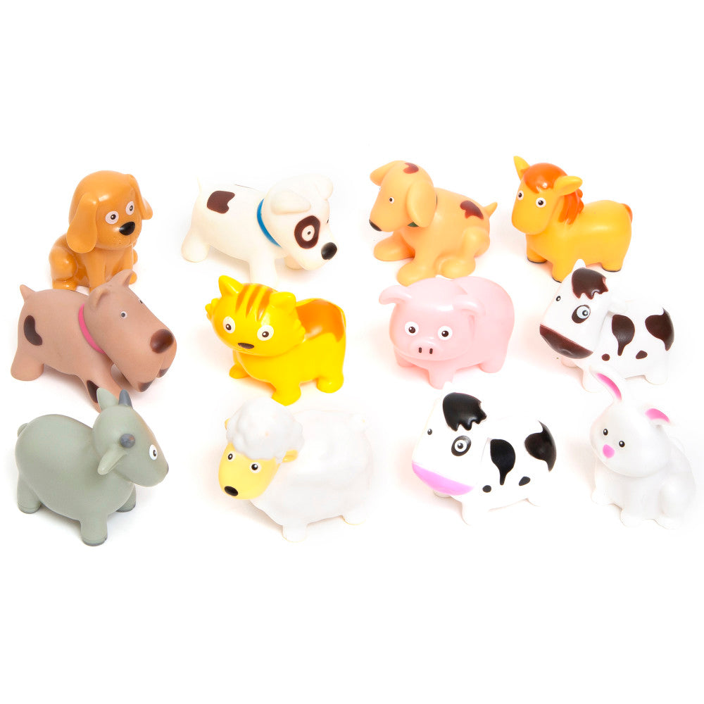 Boley Farm Animal Bath Toy Bucket - 12 Piece Water Play Set for Kids - Fun Bathtime & Pool Toys for Toddlers