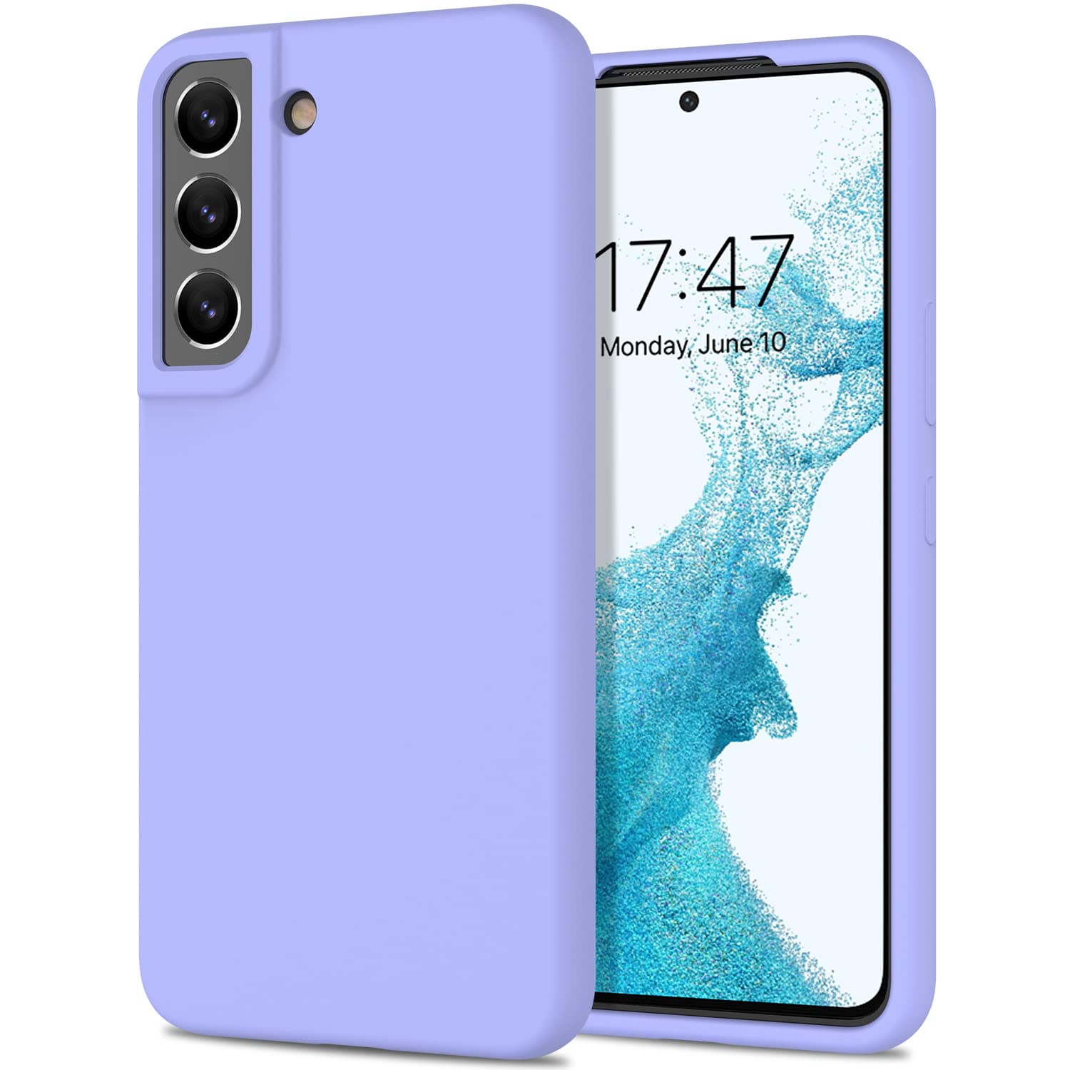 DEENAKIN Samsung Galaxy S22 Case - Soft Flexible Silicone Gel Cover with Shockproof Protection | Slim Fit Full Body Bumper Case in Lavender Purple | Perfect for Everyday Use, Travel & Outdoor Activities