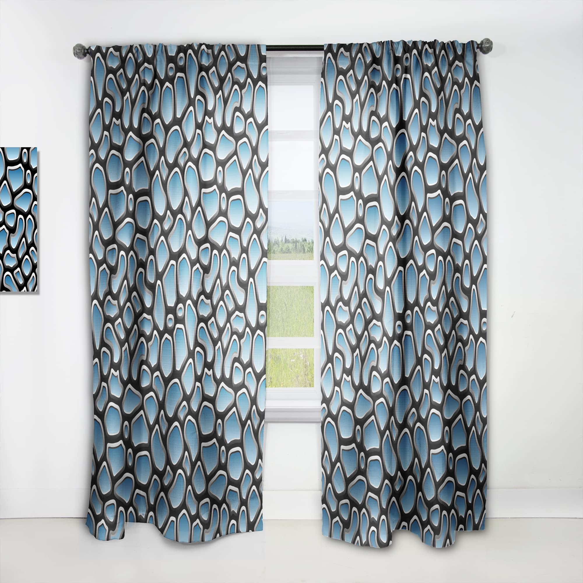 Abstract Pattern Thermal Insulated Curtains - Single Panel 52x120 - Modern Bedroom & Living Room Drapes for Home Decor, Blackout Window Treatments - Perfect for Cozy Spaces, Home Theater & Light Control