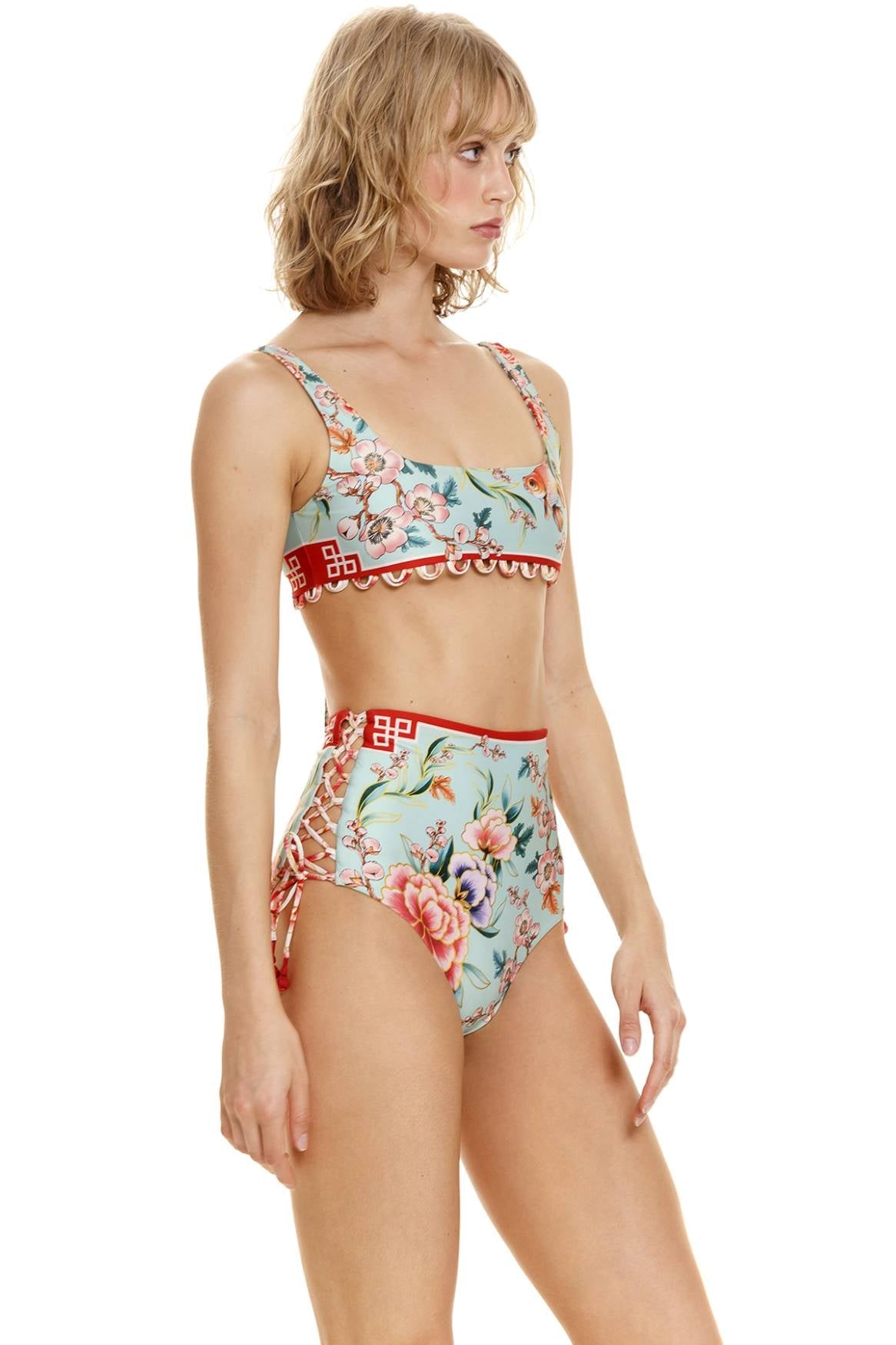 Hope Reversible Bikini Bottom - High Waisted Swimwear for Women | 2-in-1 Floral & Solid Print | Perfect for Beach Vacations, Pool Parties & Summer Getaways