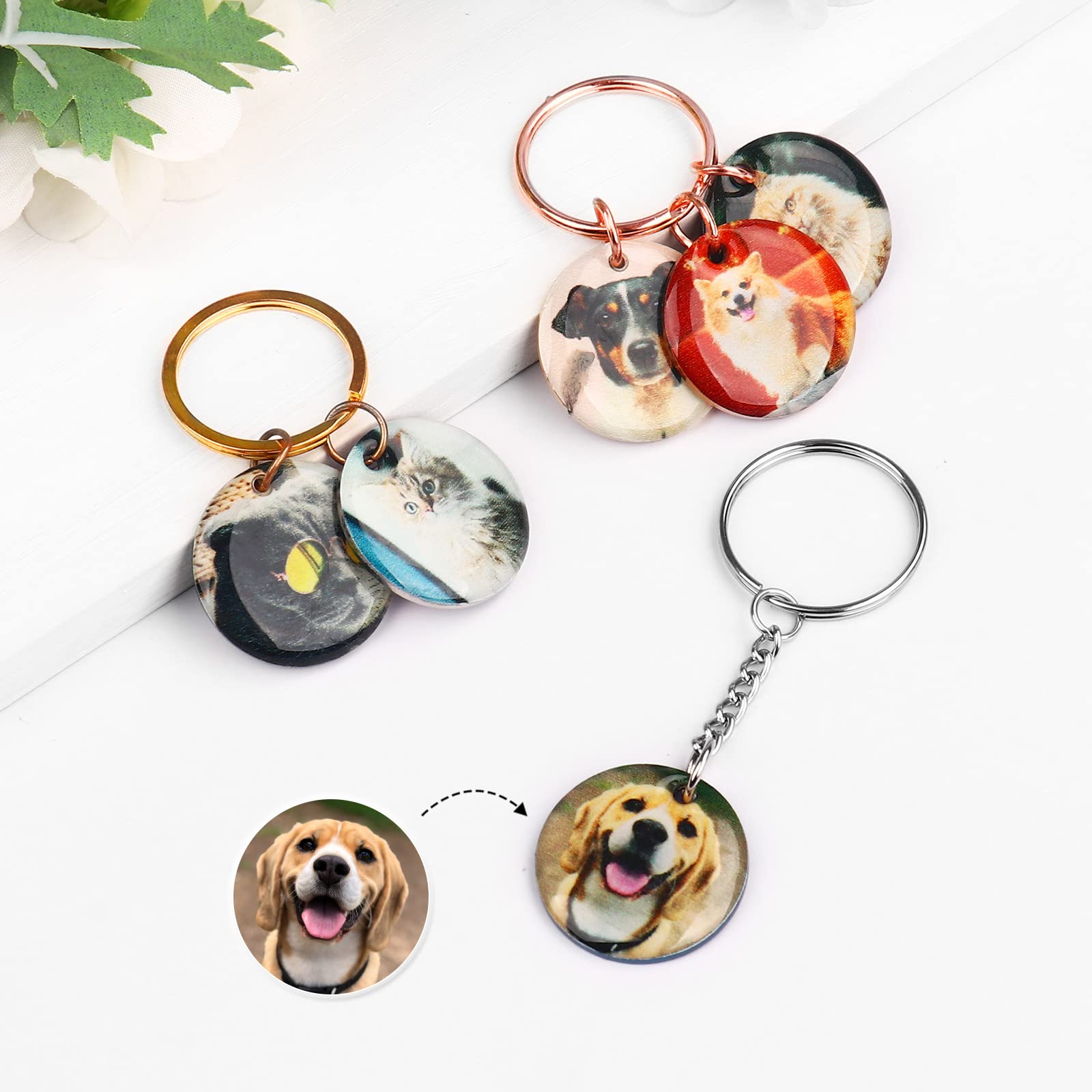 Custom Round Photo Dog Keychain - Personalized Pet Memorial Gift for Dog Moms & Animal Lovers | Perfect for Keyrings, Pet Loss Remembrance, and Unique Pet Owner Gifts