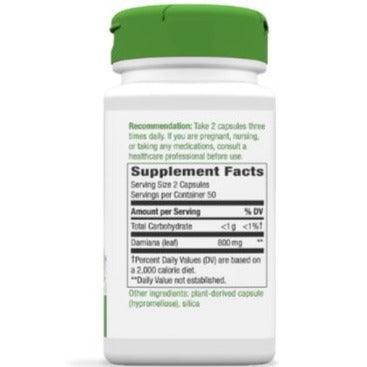 Nature's Way Damiana Leaves 400mg - 100 Capsules | Herbal Supplement for Energy & Wellness | Perfect for Stress Relief & Natural Vitality Boost