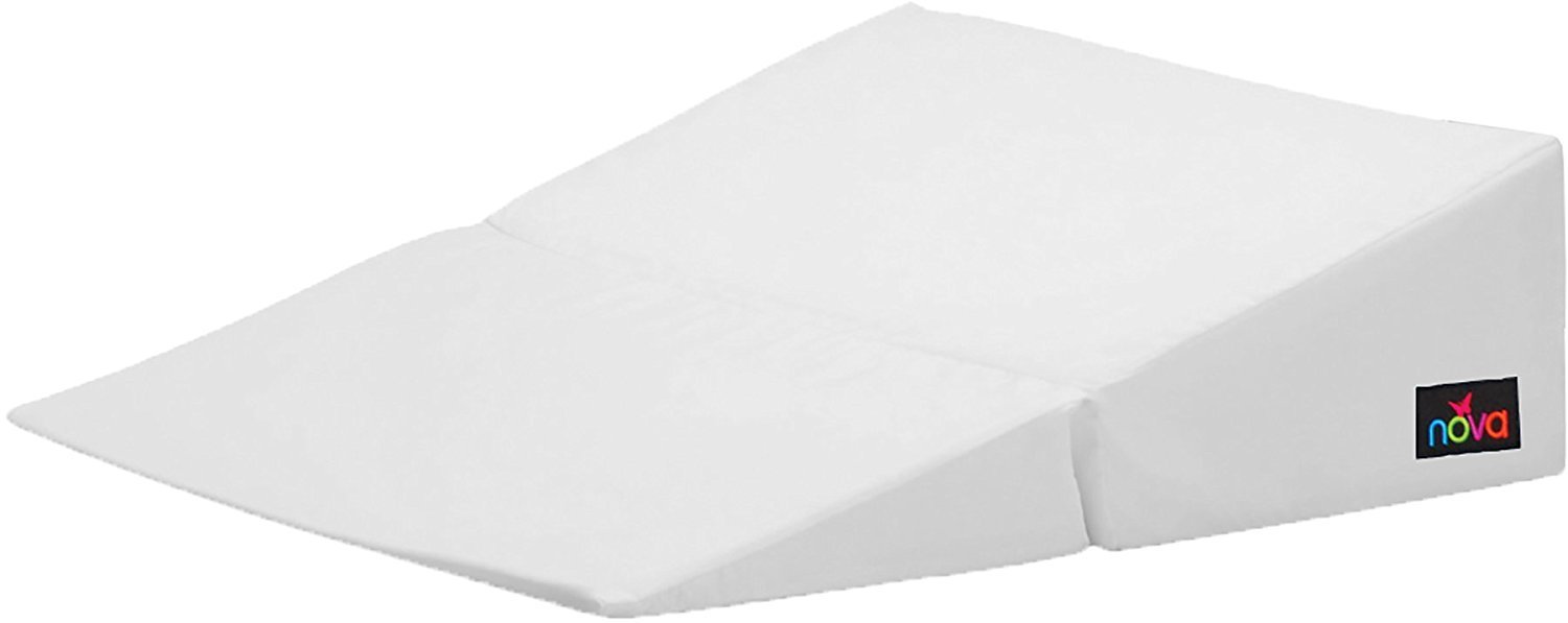 NOVA Medical Folding Bed Wedge Pillow - 12 Inch White Foam Wedge for Sleeping, Acid Reflux, Back Pain Relief - Home & Hospital Use